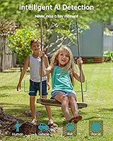 Vista 4 de ZUMIMALL 2K Solar Security Cameras, 360° View Outdoor Camera Wireless Solar Powered, 2.4G WiFi Only, Spotlight/Siren/3MP Color Night Vision/2-Way