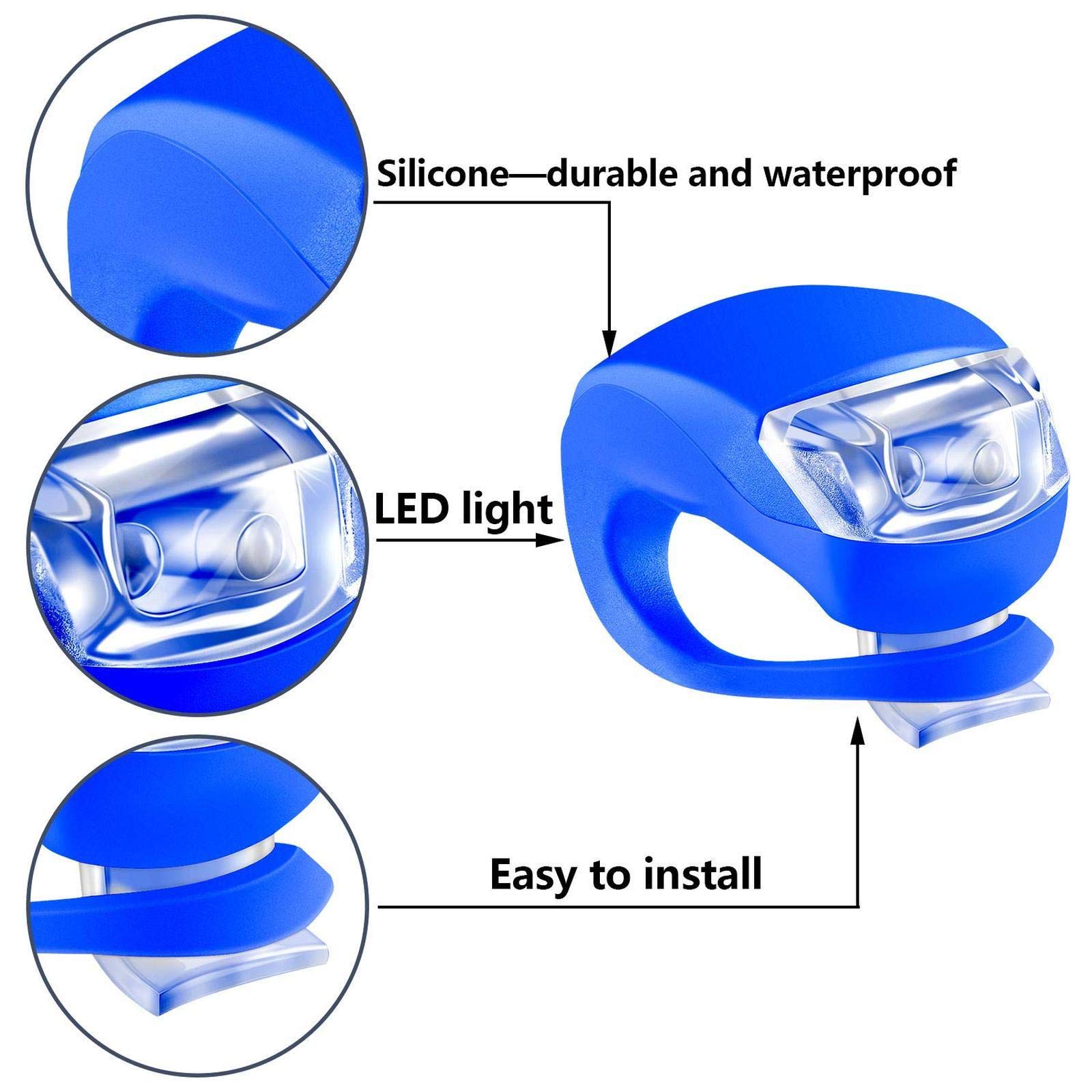 EISTEE Luces for Bicicleta, Luces for Bicicleta, Luces for Bicicleta, Luces for Bicicleta, Luces LED Impermeables for Bicicleta, Luces Delanteras y traseras Surtidas de 16 Piezas