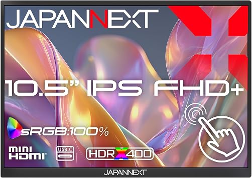 JAPANNEXT JN-MD-iET105FP 10.5-Inch Mobile Monitor | IPS ,5 , HD+1920 1280 ,miniHDMI,USB-C,sRGB100%,HDR400 , ,2 ,