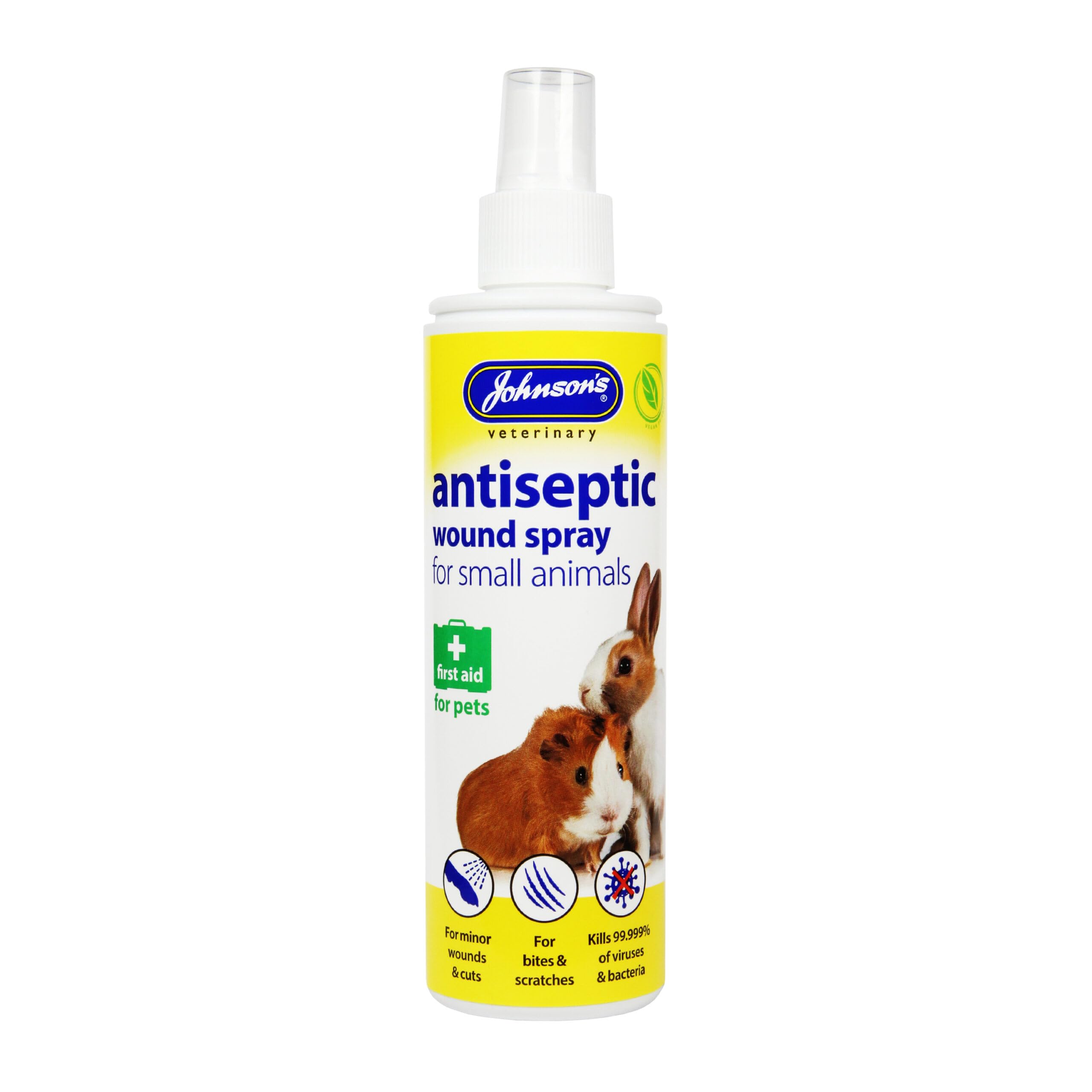 Johnsons Antiseptic Wound Spray for Small Animals 200ml - Hypochlorous, Fast Recovery, Antibacterial & Vegan