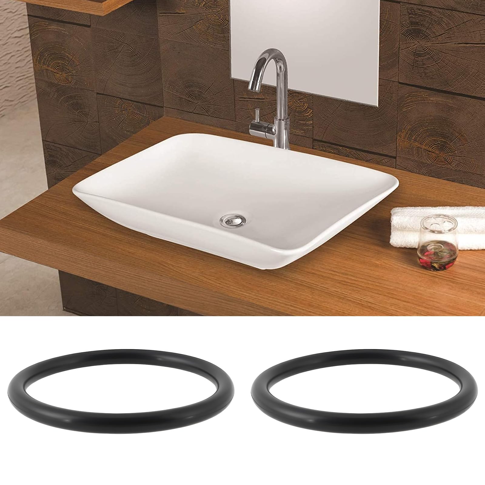 ECSiNG 10pcs 33x39x3mm Wash Basin Eccentric Plug O Ring Seals for 40mm Basin Plugs - Image 3