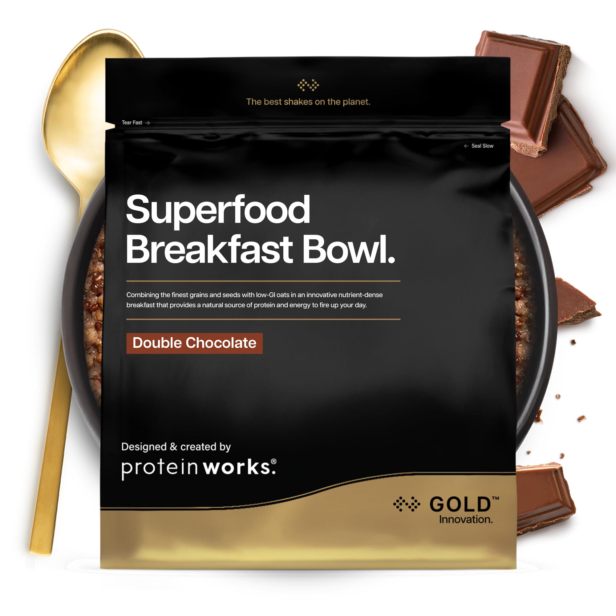 Sponsored Ad – Protein Works | Superfood Breakfast Bowl - GOLD Innovation, Award-Winning Protein Cereal, High Protein Breakfast, Grains, Seeds, Oats, High Fibre, Double Chocolate, 40 Servings, 2.4kg