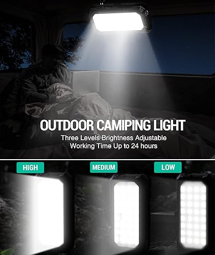 Miniatura 4 de BLAVOR Cargador solar Power Bank, PD 18W QC3.0, carga rápida, 20000 mAh, batería solar con 4 paneles plegables, entrada y salida tipo C, linterna