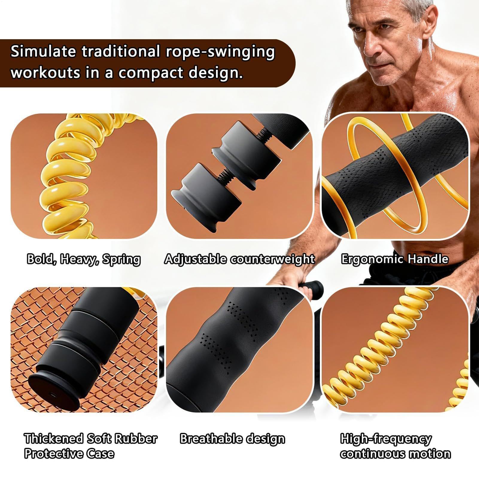Fune per Esercizi in Palestra Attrezzatura per Allenamento con | Corde per Allenamento Braccia in 2 Pezzi Adatto a , Giocatori, Pugili, Appassionati, Uomini, Donne, Giovani,
