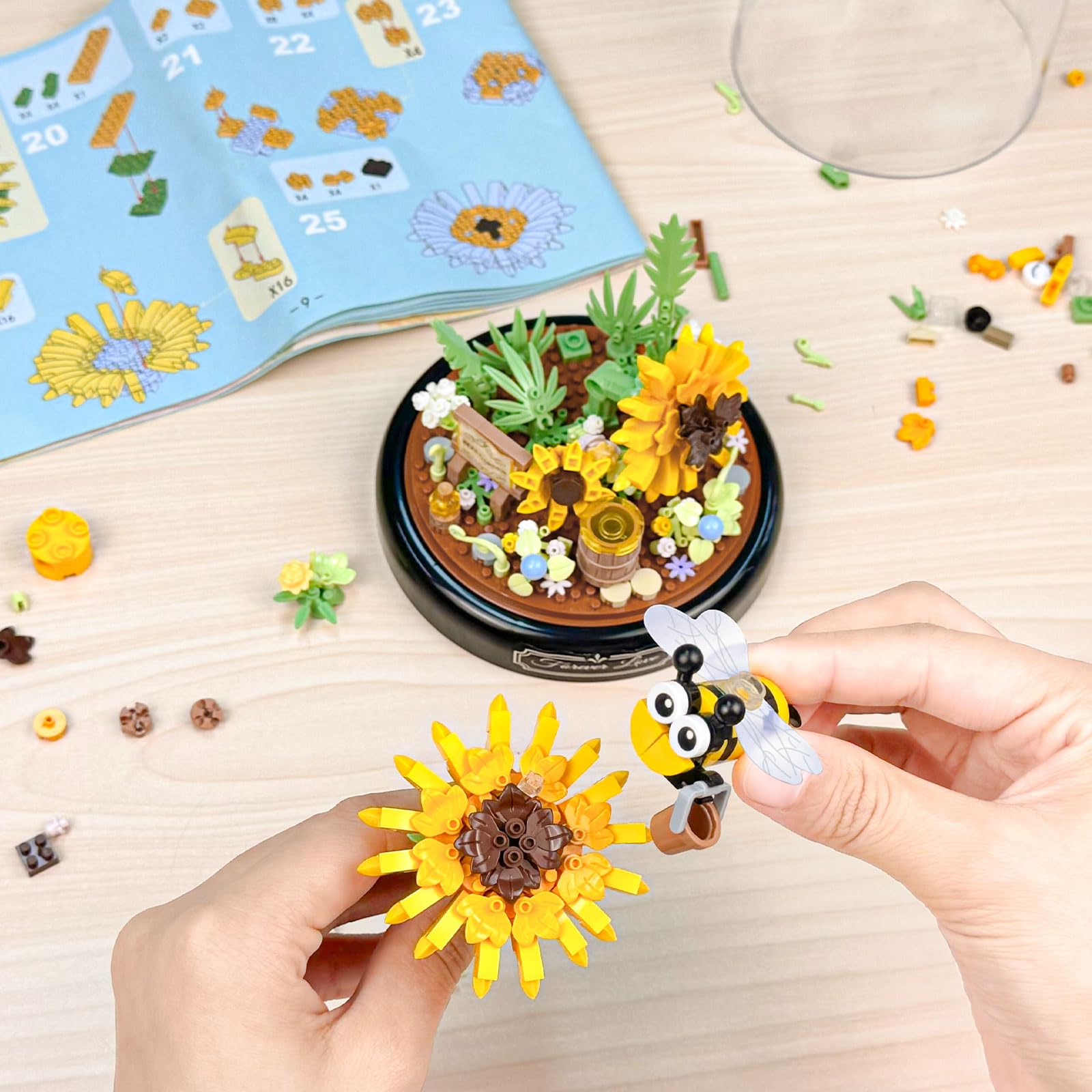 TOY PLAYER Set Mattoncini Ape Con Cupola Antipolvere – 588 Pezzi Mini Blocchi Costruzione Per Bambini E Adulti - 3