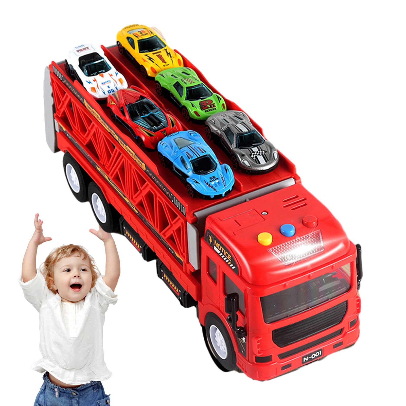 Amazon.co.jp: おもちゃのトラック輸送用カーキャリア - 折りたたみ式