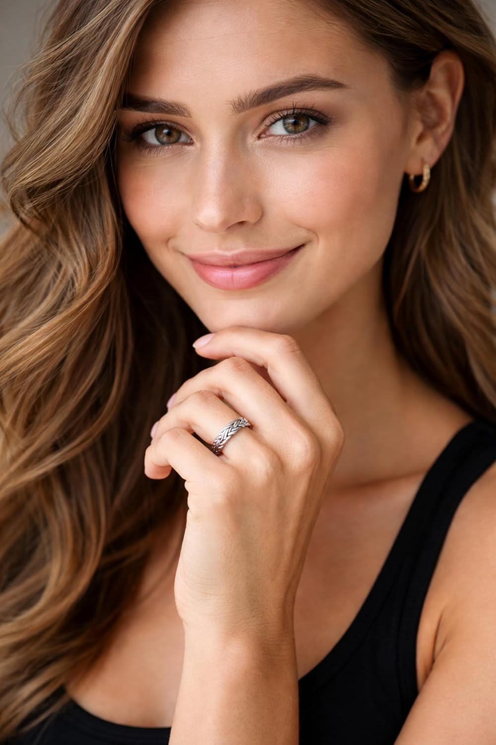 AeraVida Hand Crafted Woven Braid 7 mm Band Sterling Silver Ring | Handcrafted Sterling Silver Rings | Woven Rings for Women | Comfort Fit US Sizes 6-14