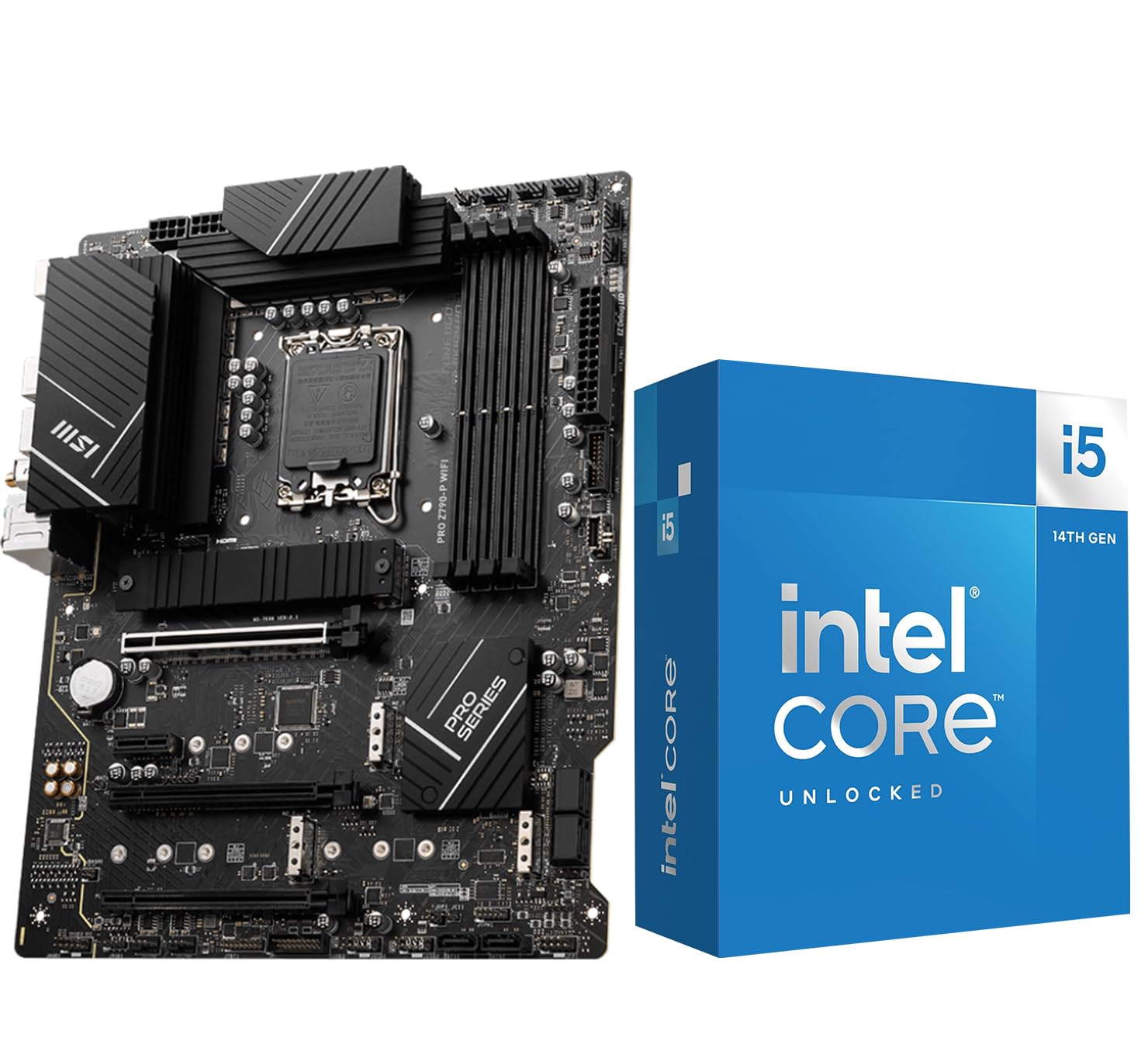Inland by Micro Center CPU Motherboard Combo - Core i5-14600K 14 Cores up to 5.3 GHz Unlocked Desktop Processor with MSI PRO Z790-P WiFi DDR5