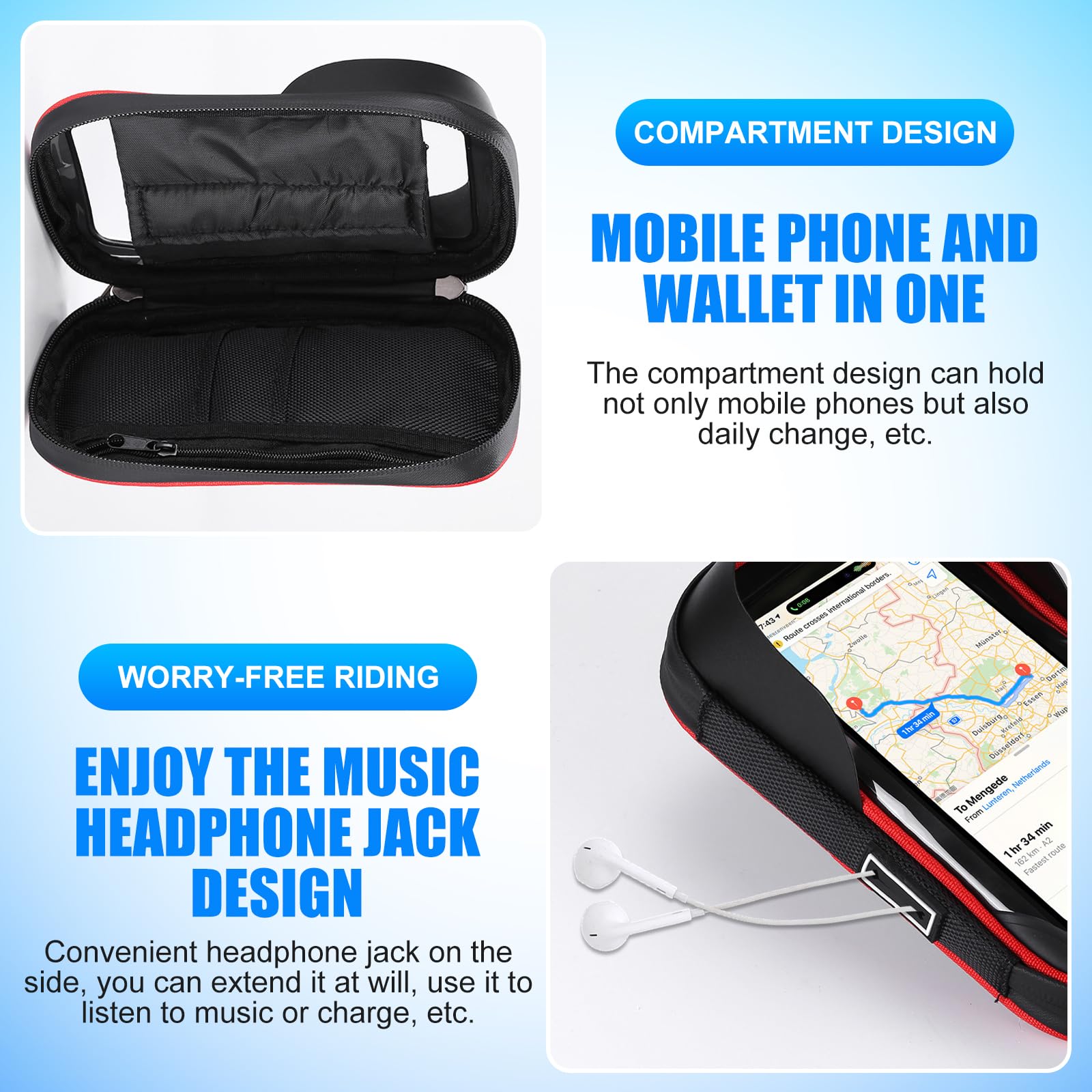 Borsa Porta Cellulare Moto Bici Impermeabile Universale - Foto 3