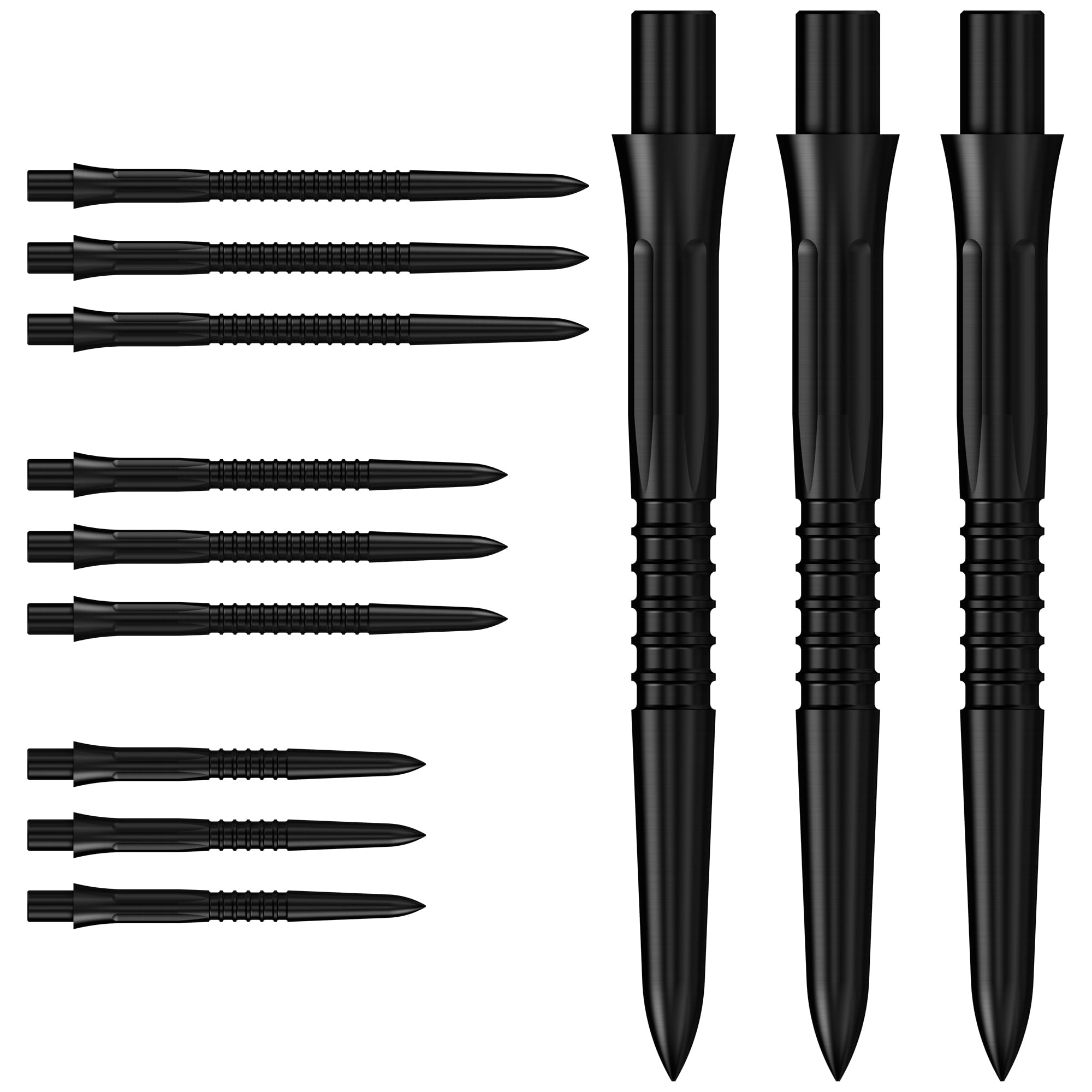 Mission | Caliburn EVO Dart Points GV1 | Replacement Steel Tip Dart Points | Multiple Colours (Black, 38mm)