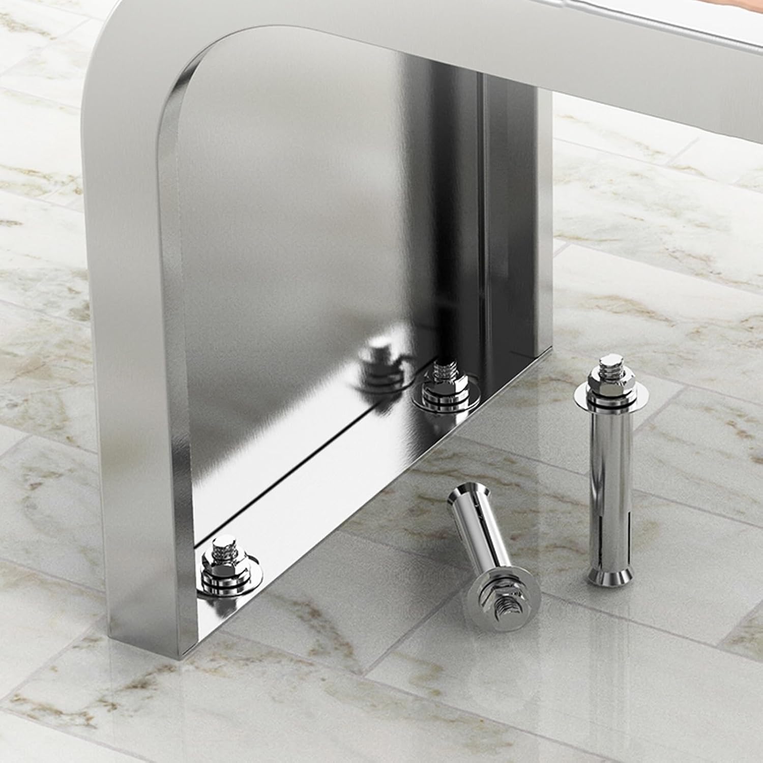 Rustproof Stainless Steel Backless Outdoor Bench, Weatherproof Metal Garden Bench for Patio, Park, and Lounge - 120cm (27.3in) Durable & Stylish Seating