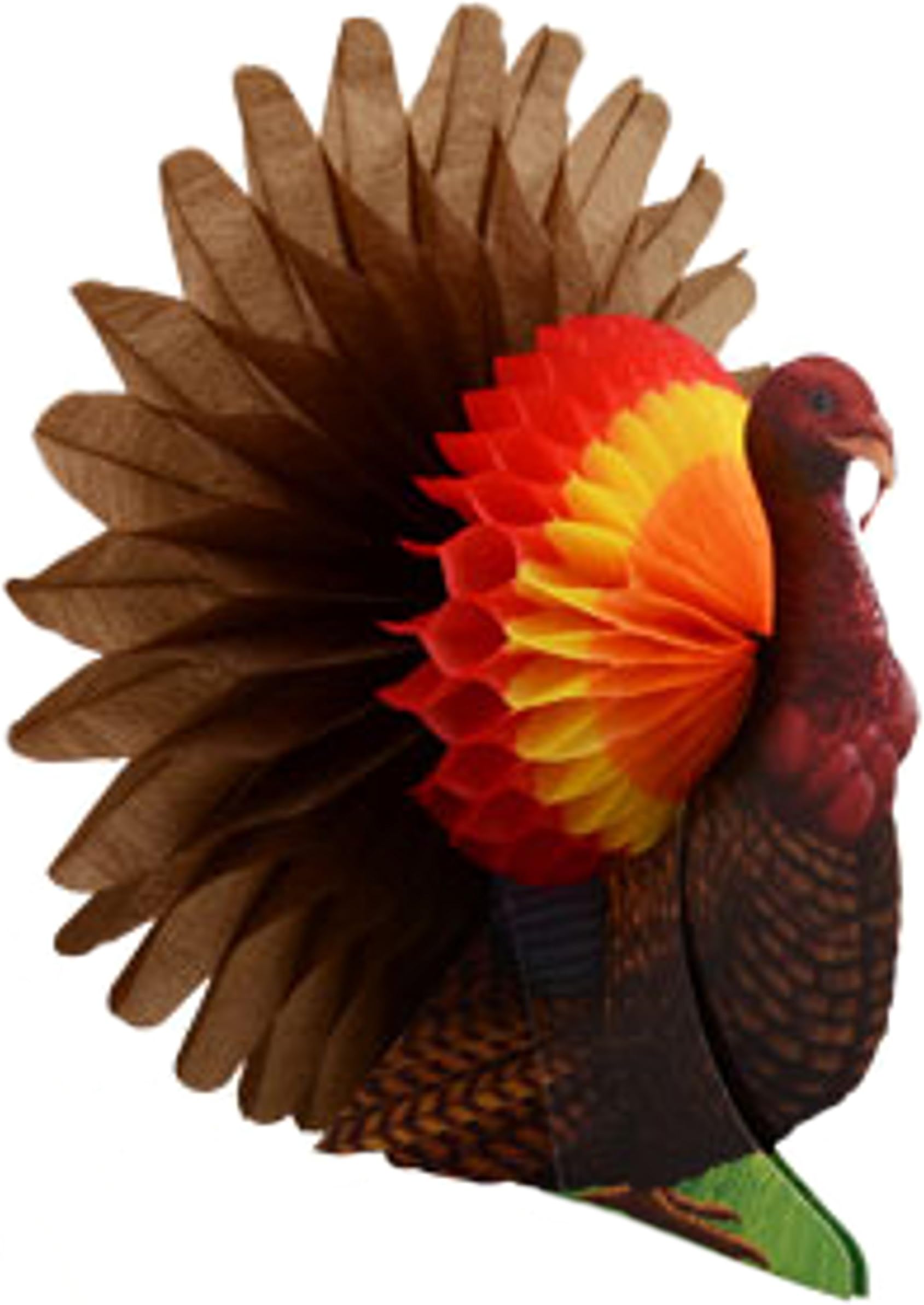 Thanksgiving Tissue Paper Honeycomb Centerpiece (Turkey - 13 in. High)