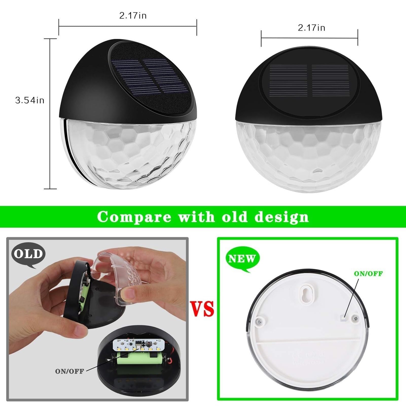 Luces solares de pared para exteriores, lámpara semicircular impermeable IP67 para jardín, encendido/apagado automático, sin cables, iluminación decorativa de paisaje, 4 unidades