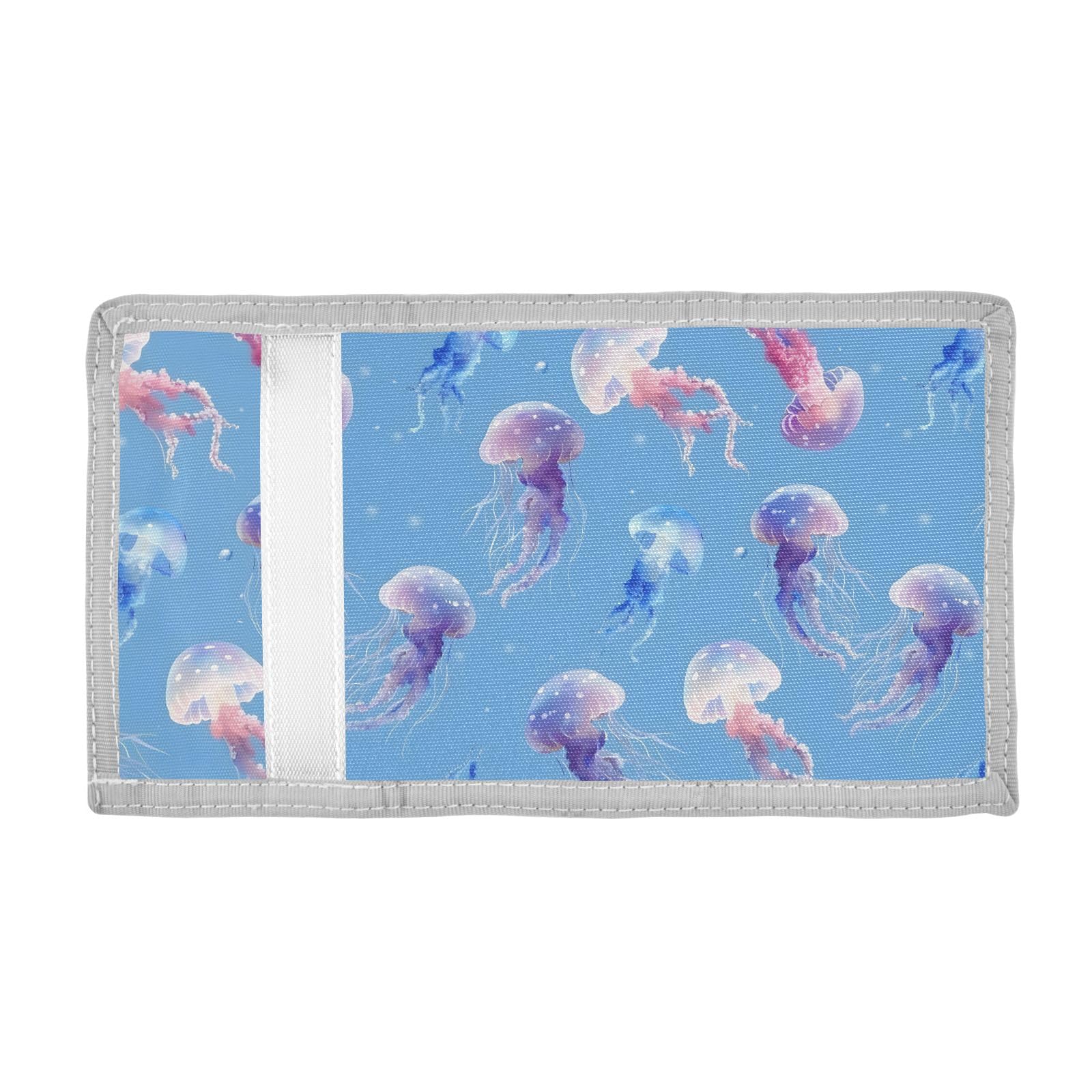 ALAZA Kids Wallets for Boys Girls Toddler Trifold Wallet Children Small Jellyfish Blue with Zipper Coin Pocket