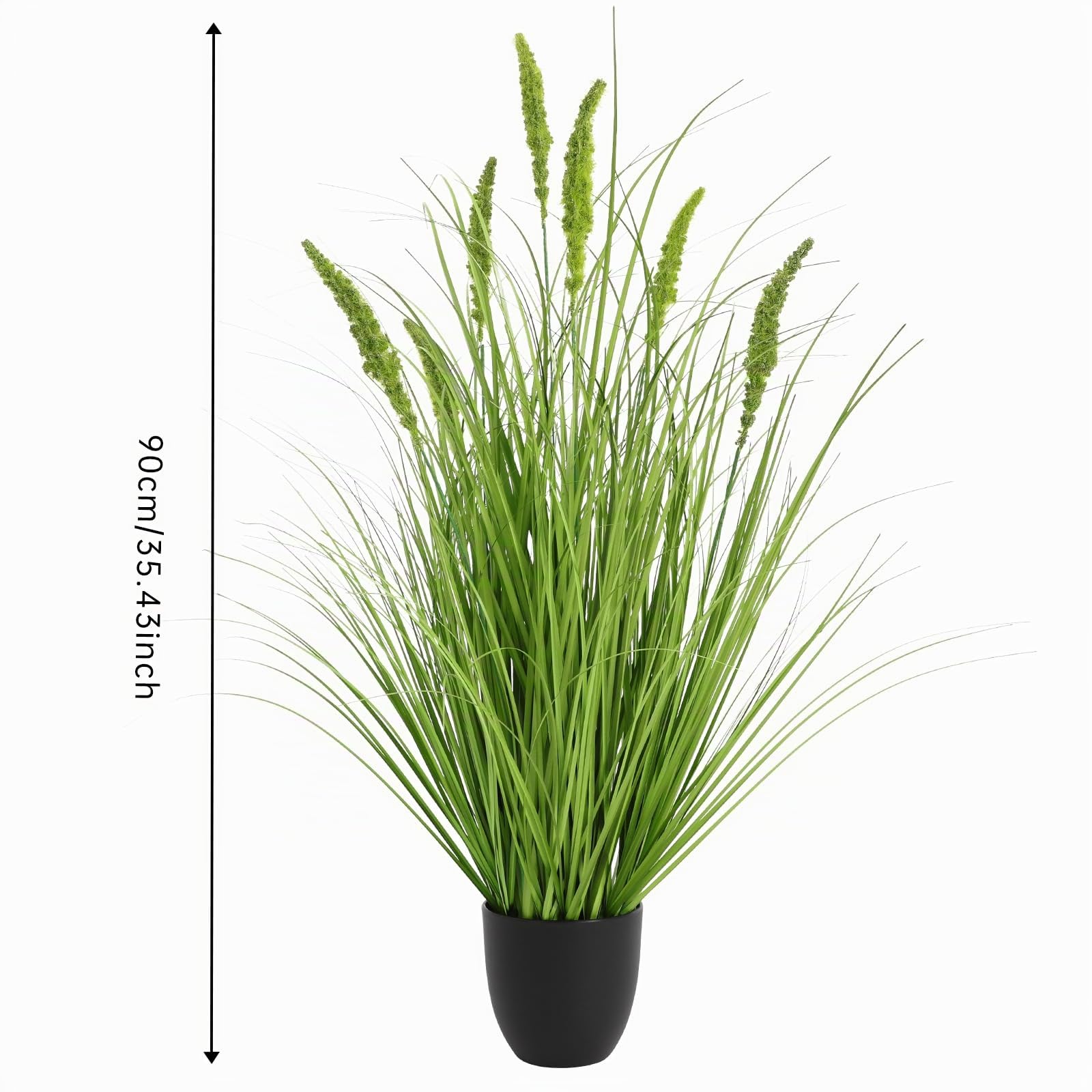Piante Artificiali Erbacce Decorative Pianta Artificiale in Vaso, Erba di Gatto Finta Veramente Vera, Erba Artificiale per Soggiorno, Camera da Letto e Studio, Altezza 90cm