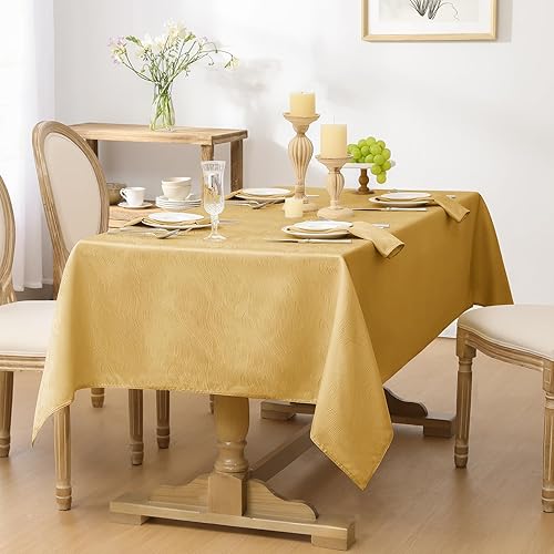Miniatura 3 de Softalker Mantel rectangular de jacquard, diseño de remolino, impermeable, resistente a las manchas, sin arrugas, peso pesado, para comedor y cocina