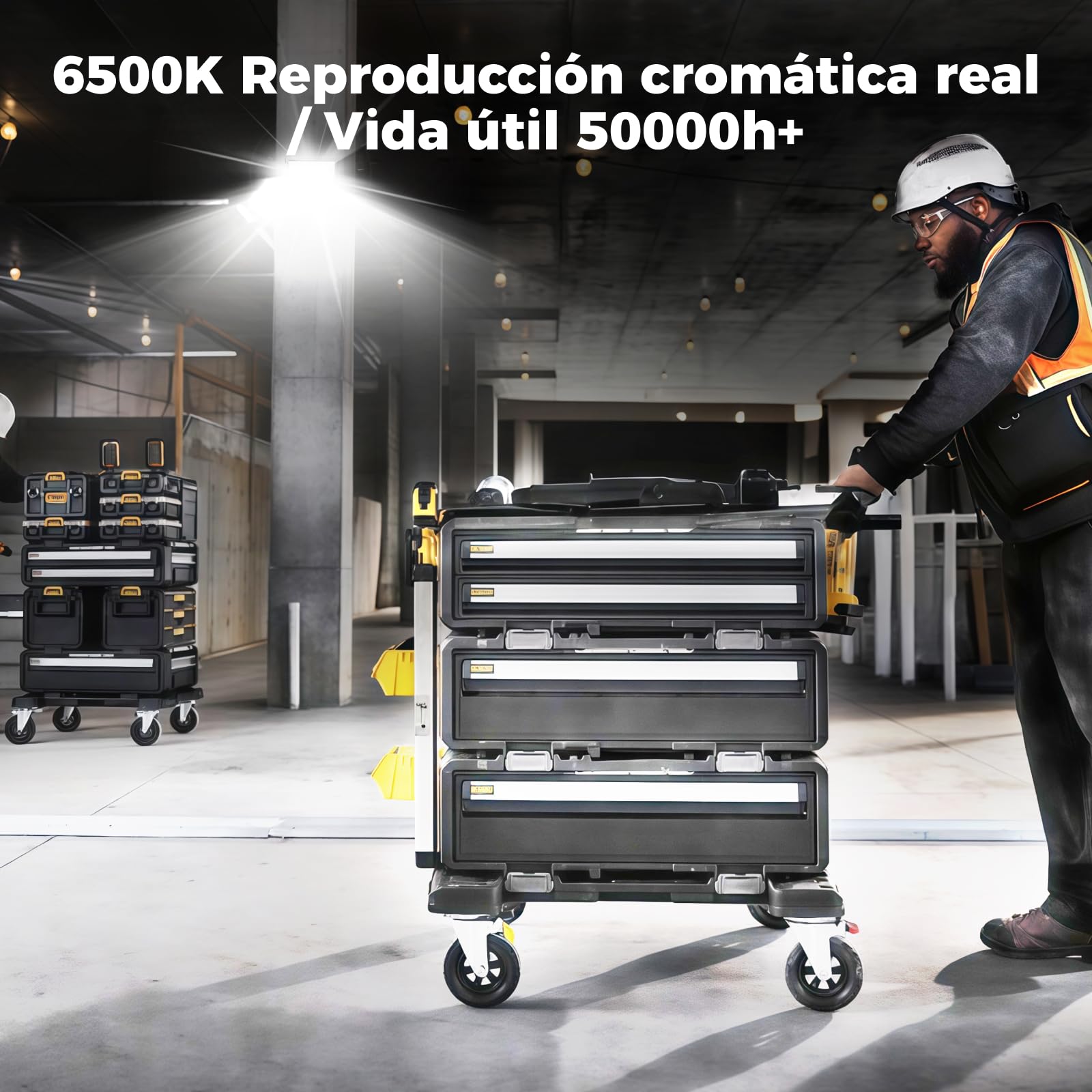 Focos LED Exterior 150W Industrial 16500LM 6500K Luz Día IP66 Impermeable, Disipación Térmica Eficiente, Ahorro 85% Proyector led exterior para Patios/Jardines/Almacenes/Garajes (2pcs)