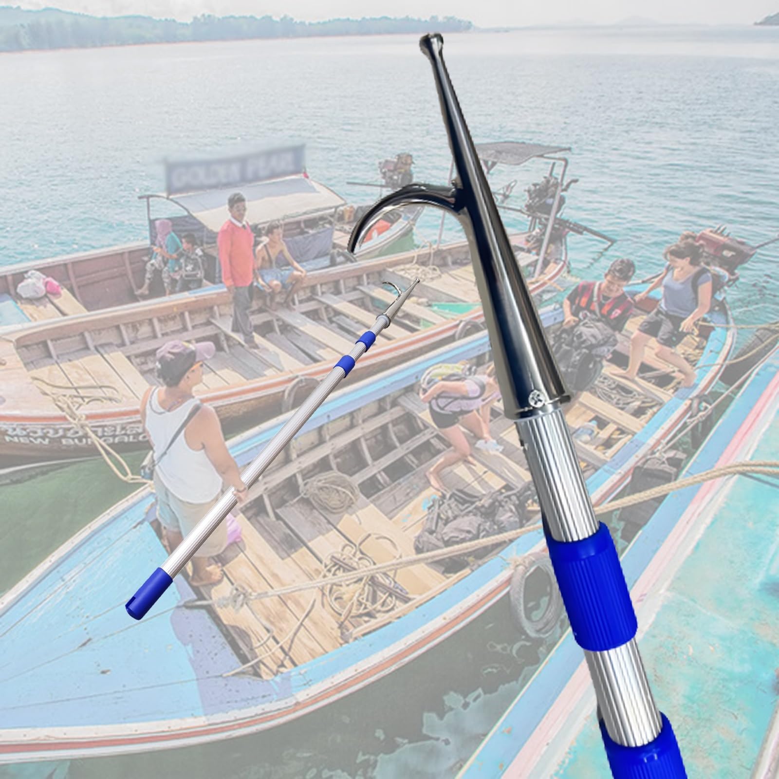 Gancio per imbarcazioni, 1 2 3 Pezzi di aste Spinta Portatili for Barche Piatte