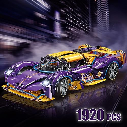 Miniatura 3 de RiceBlock Juego de construcción de autos deportivos a escala 110, modelos de coches de carreras, tecnología coleccionable, kits de construcción de