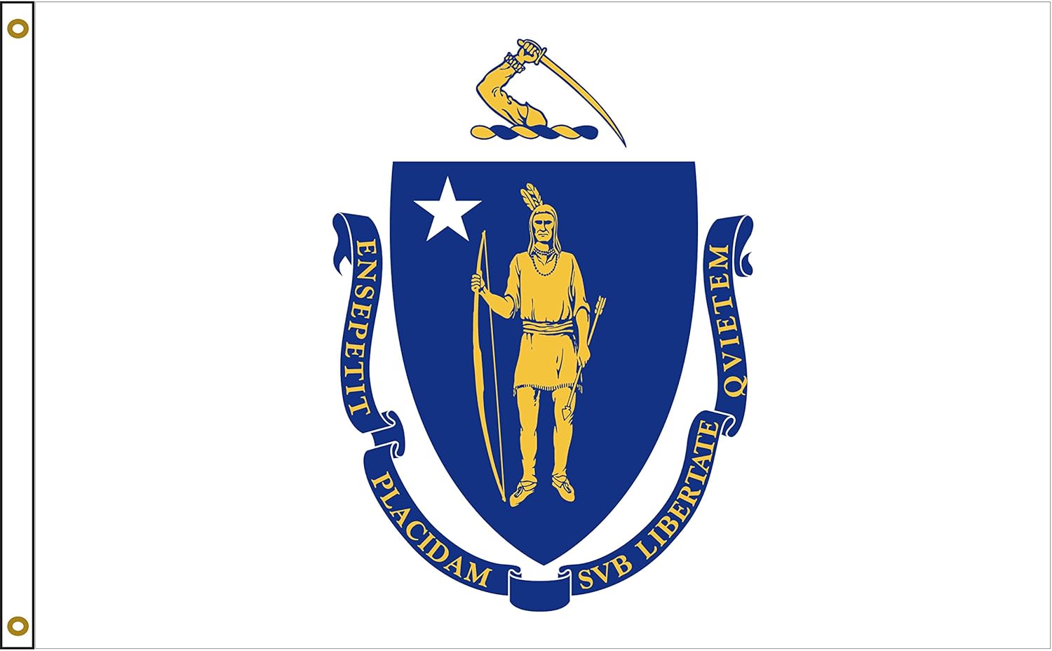 Massachusetts 3x5 Feet Nylon State Flag Made In USA