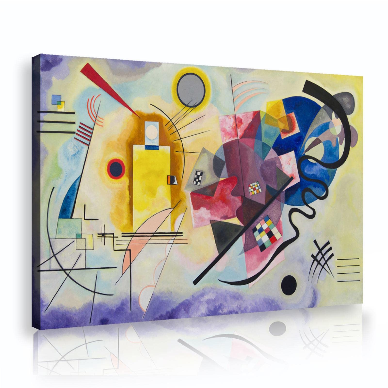 Impression Kandinsky Jaune Rouge Bleu de Haute Qualité sur Canvas - 8