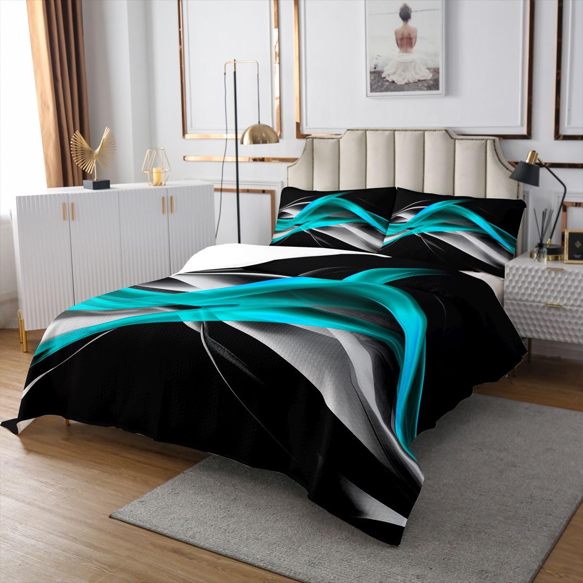 Homewish Set copripiumino singolo a righe Ombre