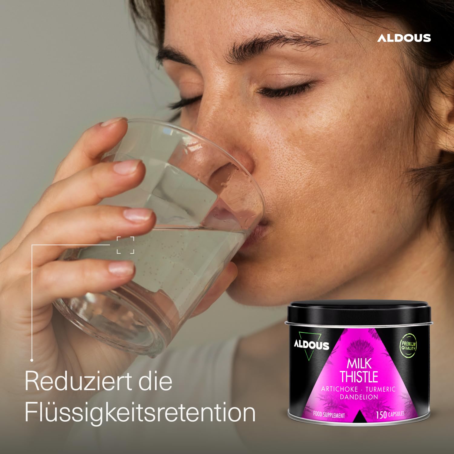 Mariendistel Kapseln mit Kurkuma, Artischocke, Löwenzahn und Desmodium - 150 Kapseln Detox - Maximale Entschlackende Dosis mit 80% Silymarin - Leberentgiftung, Bessere Verdauung - ALDOUS