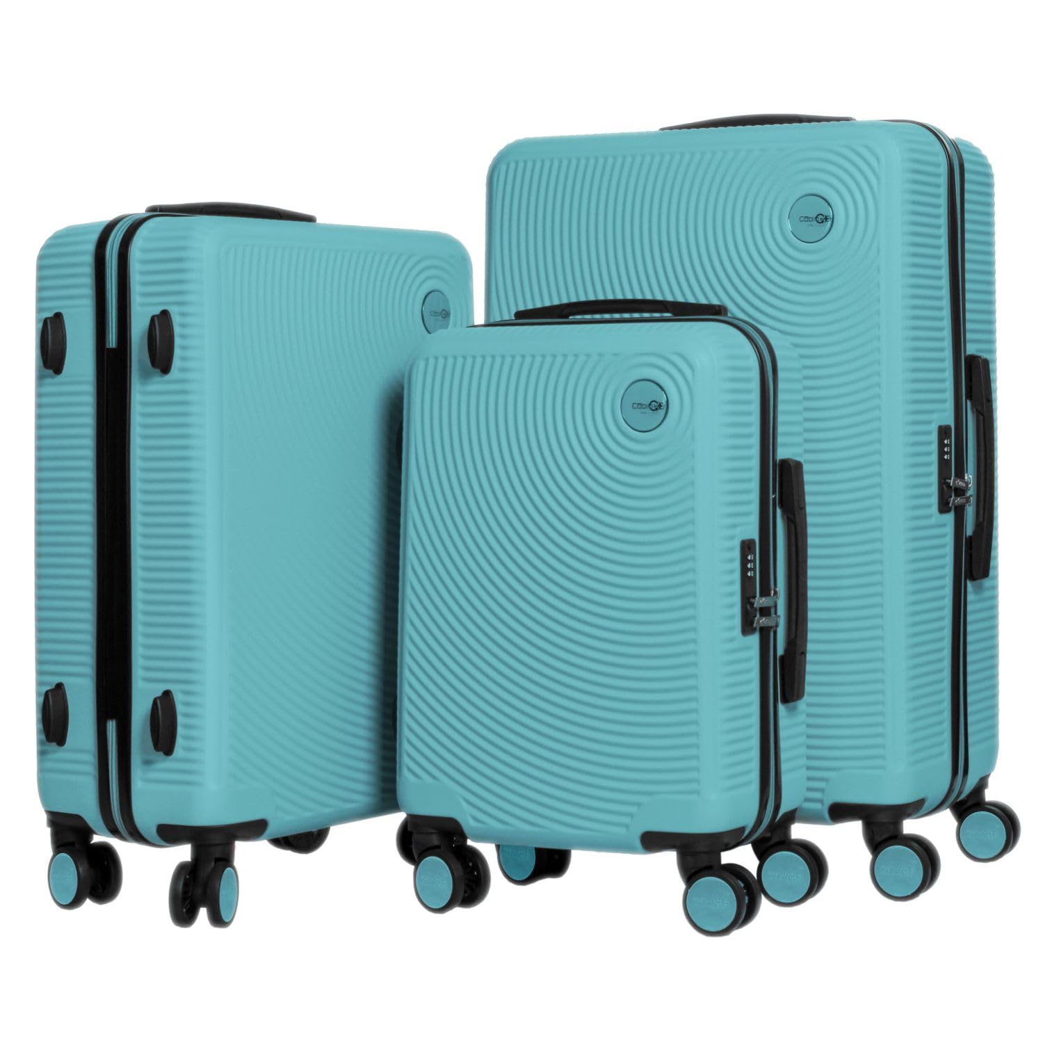 CABIN GO 5513 - Set di 3 valigie - bagaglio a mano da 55 cm, valigia media da 65 cm, valigia grande da 76 cm, in ABS rigido