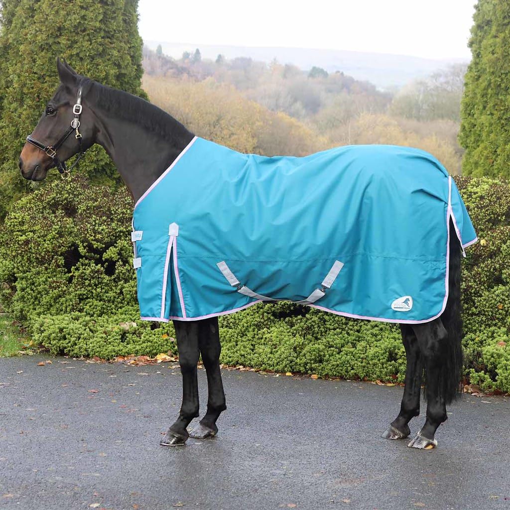 Ventomasta 100g Thermal Fill Lightweight Turnout Rug for Horses, 600D Ripstop Waterproof Fabric, Anti-Rub Lining, Shoulder Gusset 7FT6 Petrol Blue โ image 1