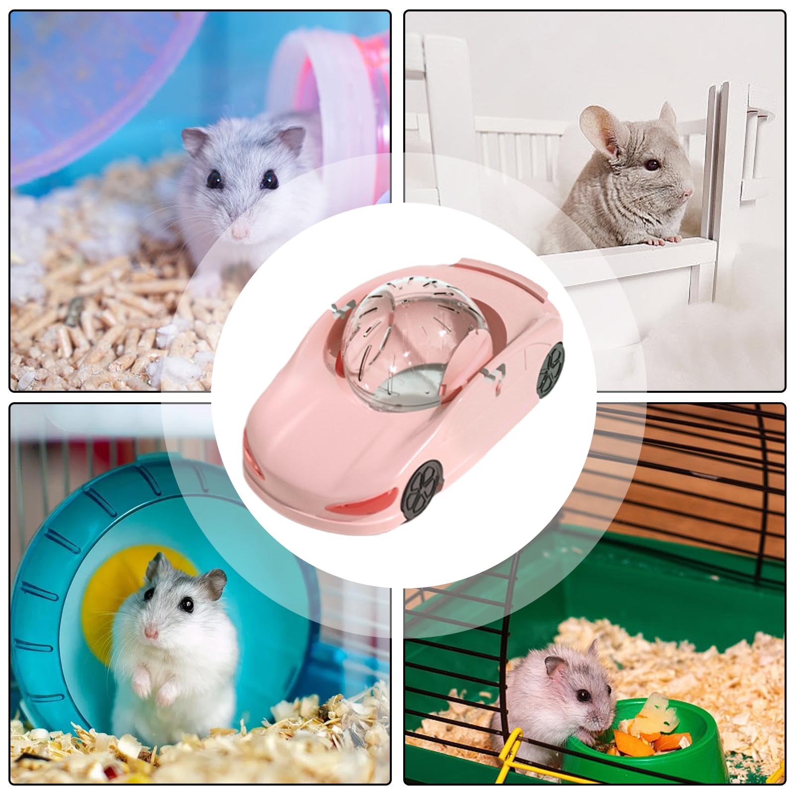 Petit Animal De Compagnie Roule d'exercice De Voiture 29.5x16.5x12cm Hamster Sport Ball PP Roue d'exercice pour Hamster Véhicule De Jouet De Roue Fitness Silencieux pour Hamsters Ferret Small Animal