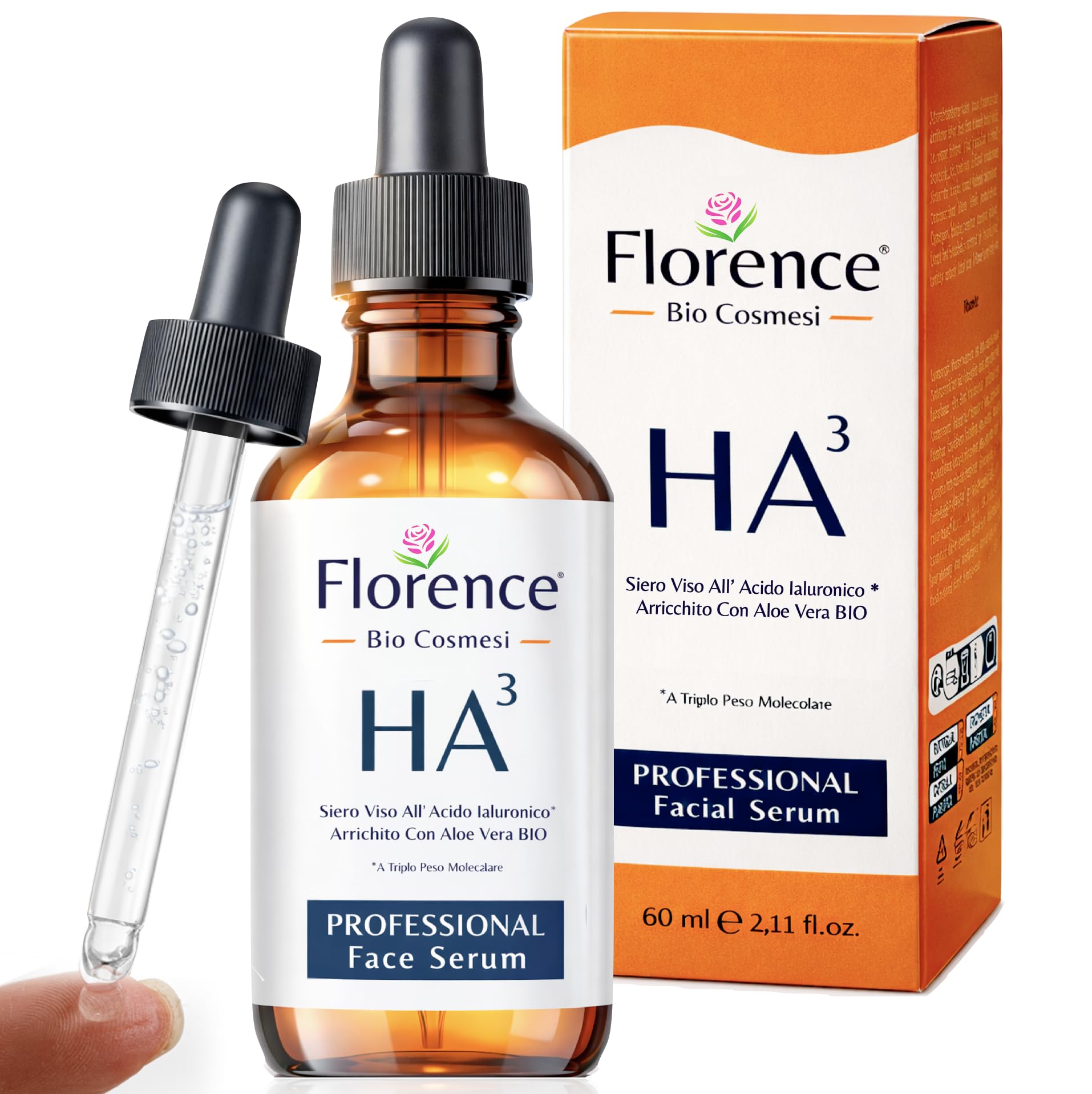 Florence 2.11 oz. Organic Hyaluronic Acid Serum for Face + Niacinamide, B5 & Vitamin C. Vegan Skin Care Anti-Aging Moisturizer Face Serum for Hydrating, Brightening, Plump & Smooth All Skin Types