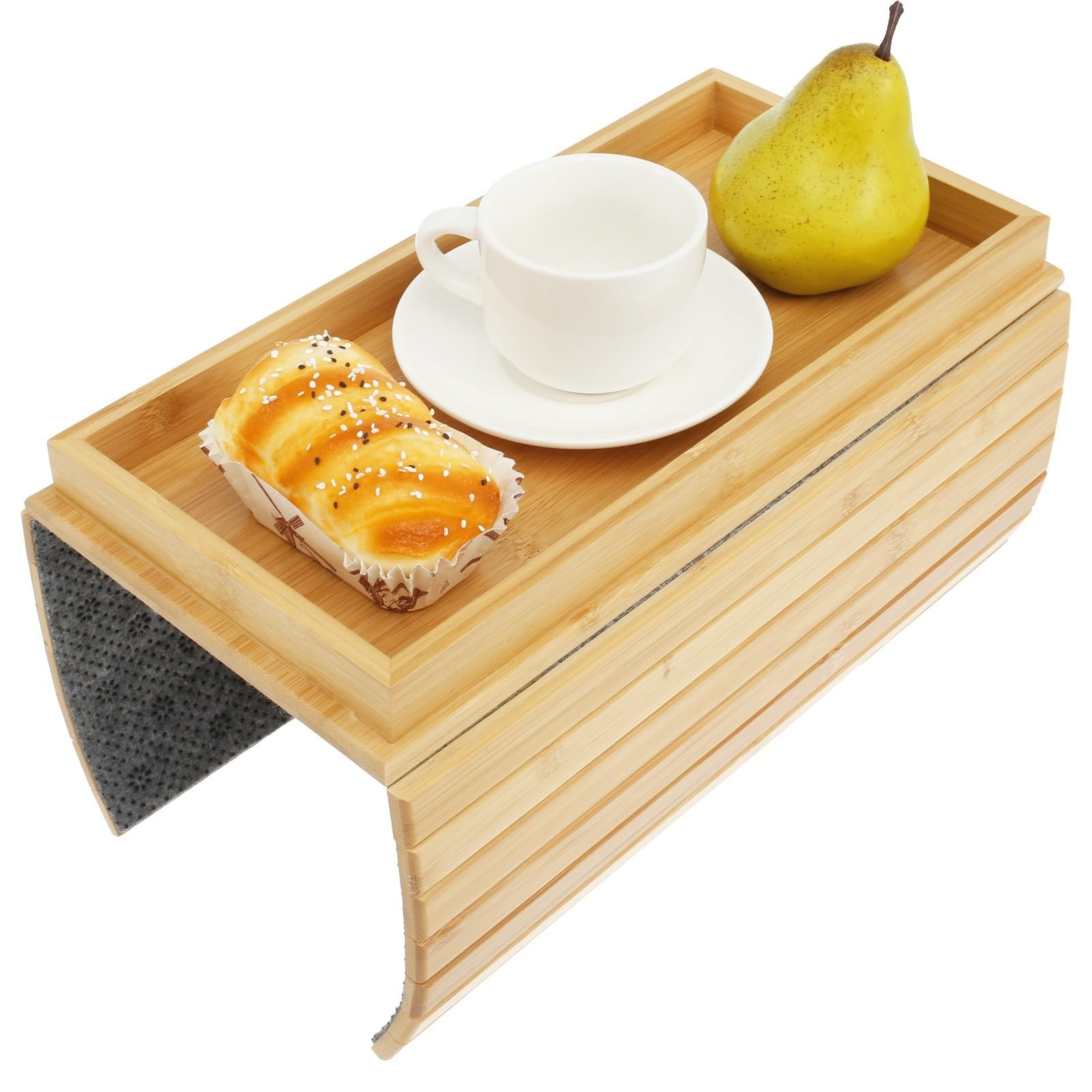 Iopklytf Style C Sofa Armrest Organizer Foldable Anti-Slip Sofa Armrest Cup Tray