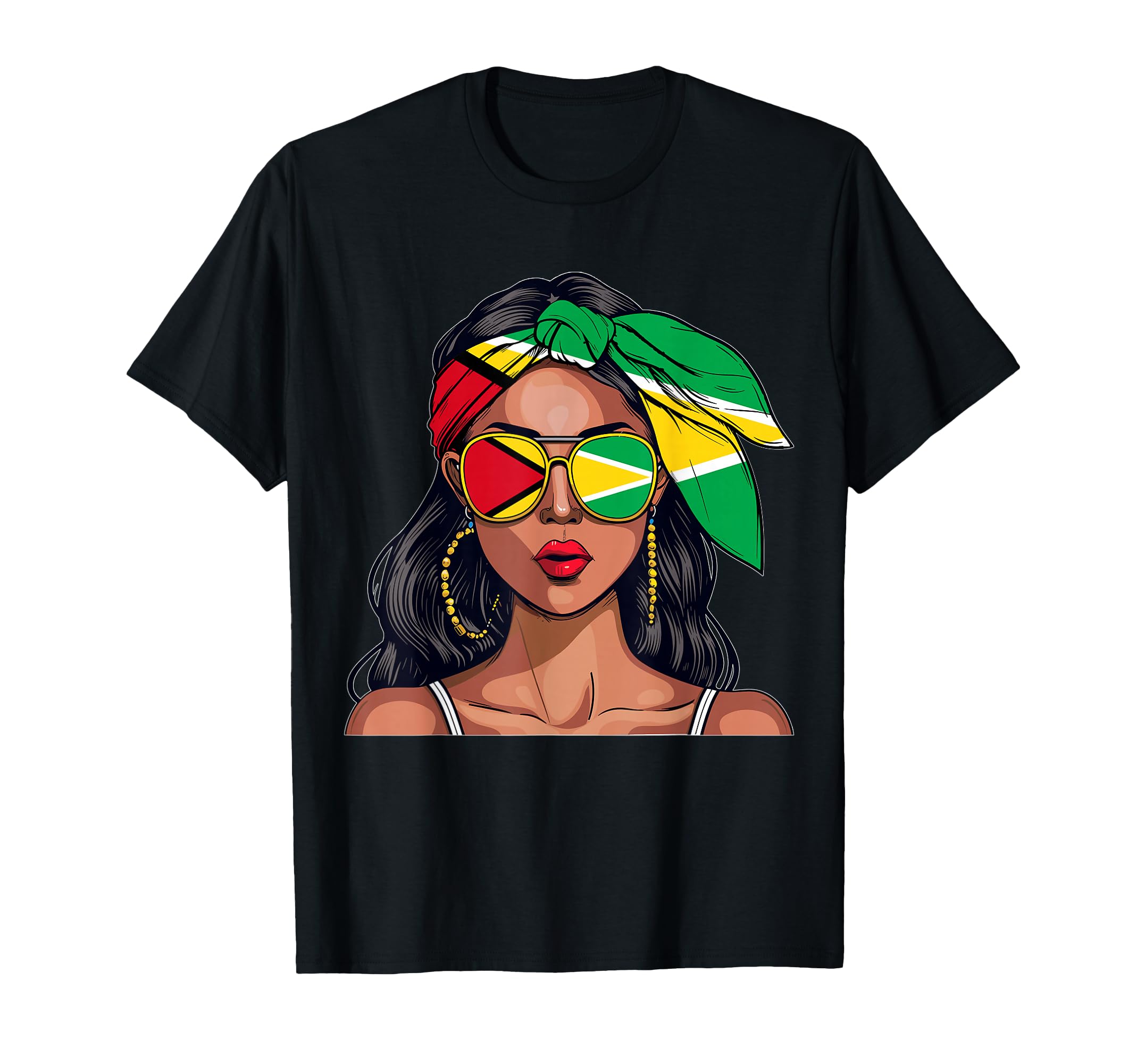 Guyanese Souvenirs Products Woman Flag Uniform Guyana T-Shirt