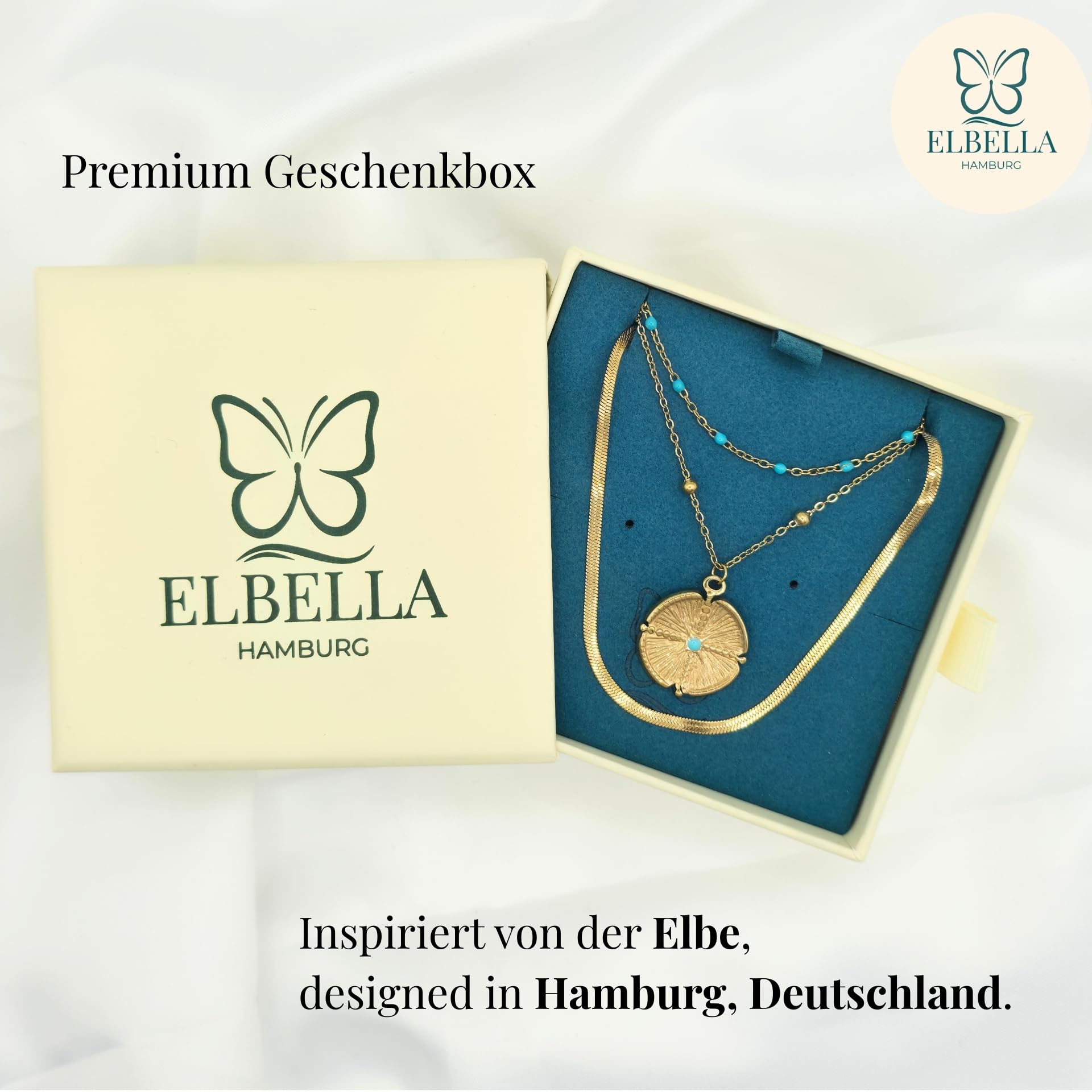 Halskette Damen Layering Schlangenkette Gold & Silber aus Edelstahl – 3-Reihig Wasserfest & Verstellbar (Ein Verschluss) – Schmuck Geschenk für Frauen – Freigeist-Kollektion