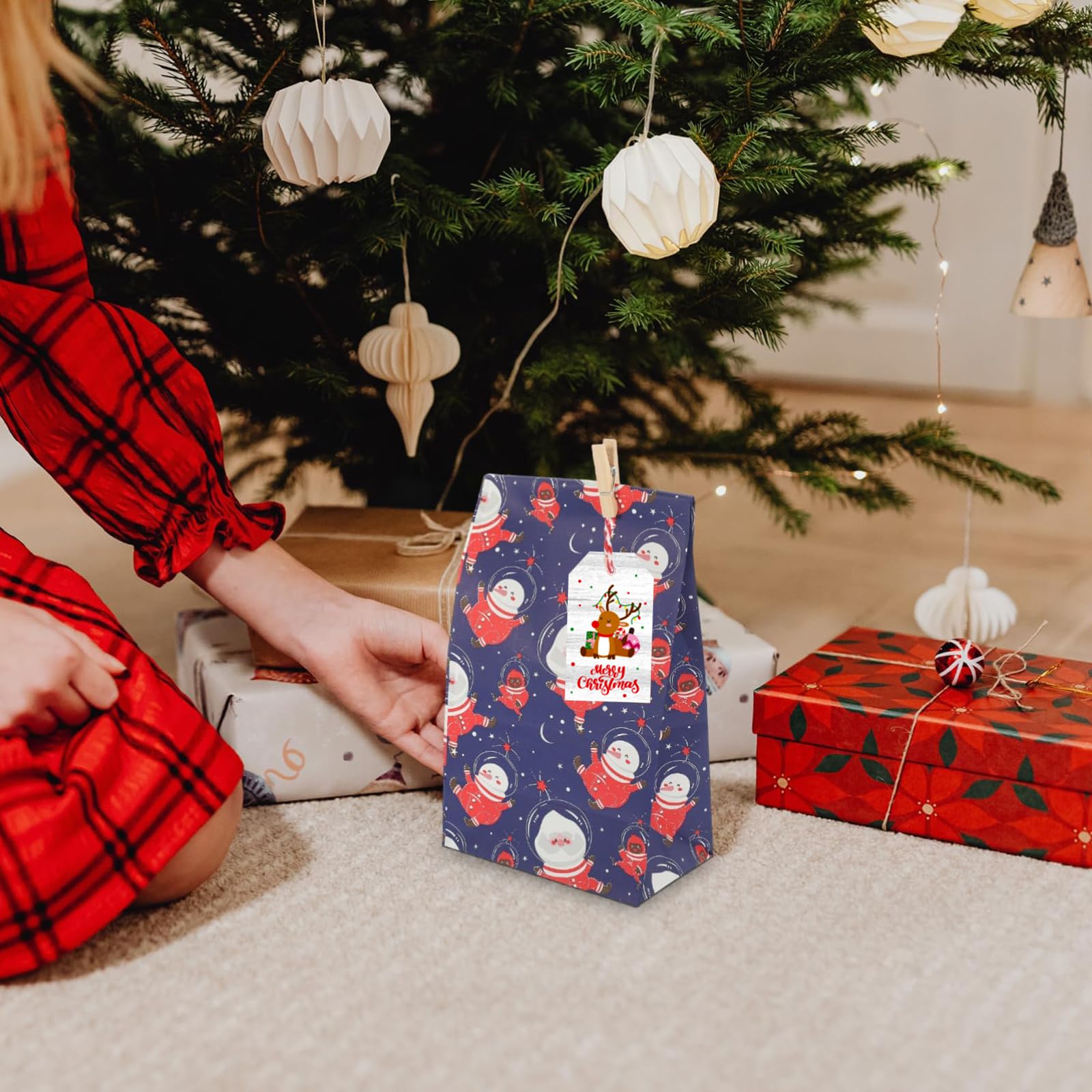 POPOYU Calendrier De L’Avent Vide 24 Cases – Boîte DIY à Remplir Soi-Même – Motifs De Noël Pour Enfants Et Adultes – 32 X 22 X 6 Cm