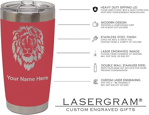 Vista 46 de LaserGram 20oz Vacuum Insulated Tumbler Mug, Paramedic, Personalized Engraving Included (Coral)