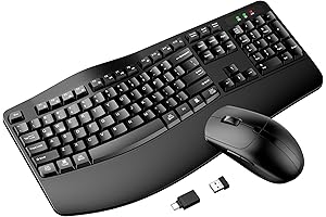 Wireless Keyboard and Mouse Combo: Ergonomic Wireless Keyboard and Mouse Wrist Rest