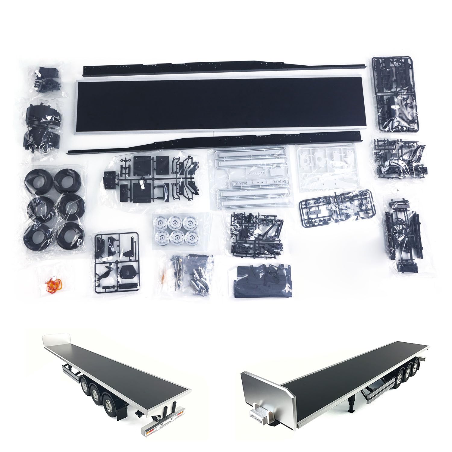 Amazon.com: wheelfun US in Stock, RC Chassis Flatbed Semi Trailer
