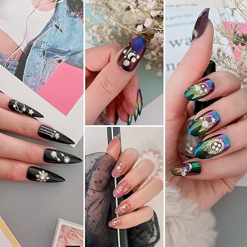 Miniatura 4 de Zoance 20 hojas de calcomanías 3D para arte de uñas, diseño de orodiamante, calcomanías autoadhesivas en relieve de lujo, calcomanías de uñas