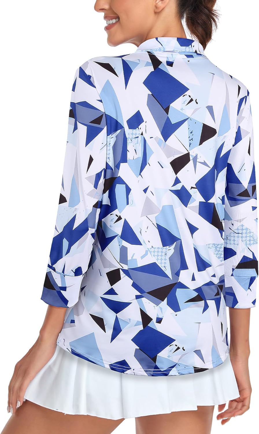 Viracy 3/4 Sleeve Womens Golf Shirts Quick Dry Quarter Zip Workout Tennis Polo Tops with Pocket - Image 2