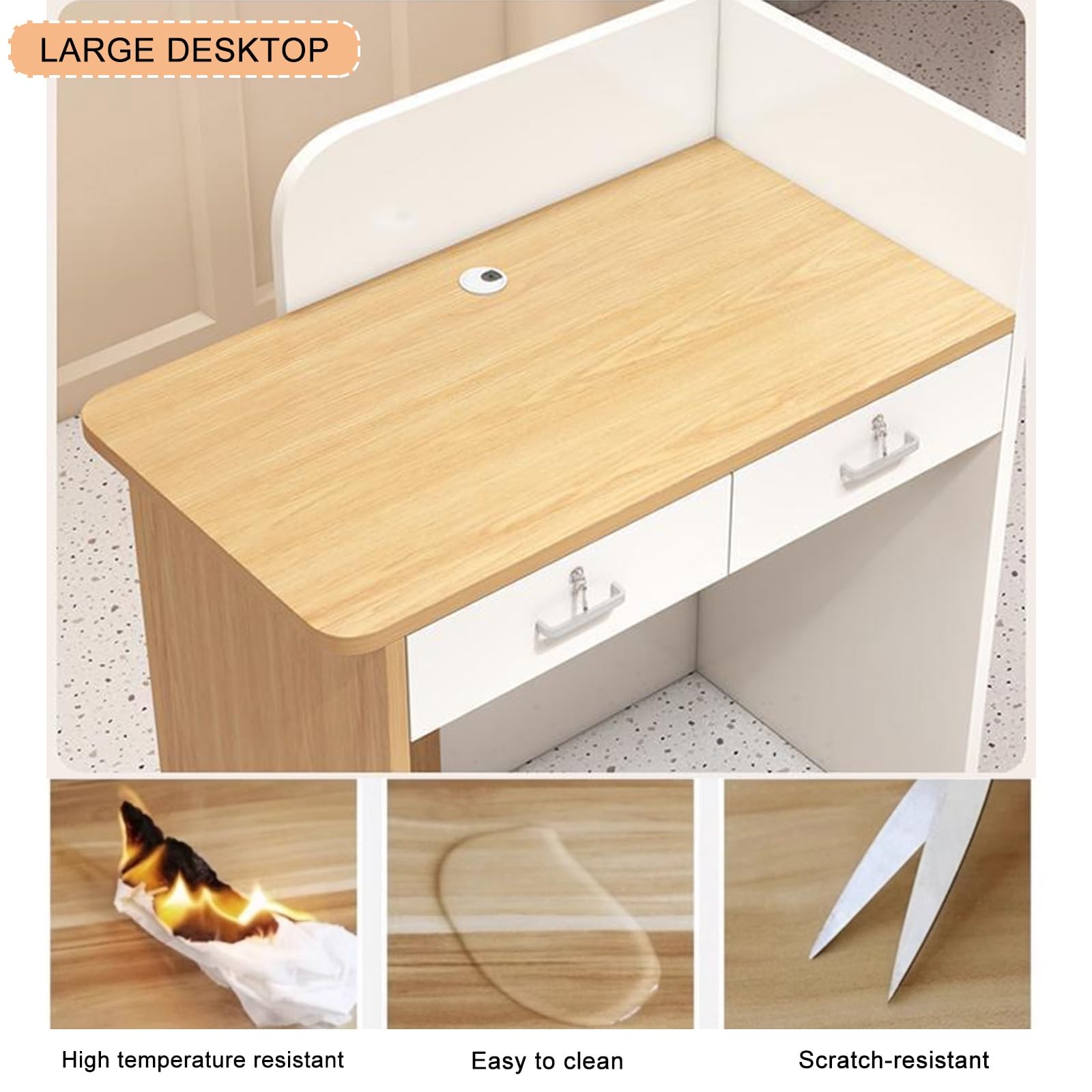 Moderno Banco da Receptionista,Bancone cassa per negozio,80CM Reception estetica con Luci LED,per Supermercato, Negozio di Convenienza, Hotel Lobby, reception ufficio,mobile cassa negozio(White)