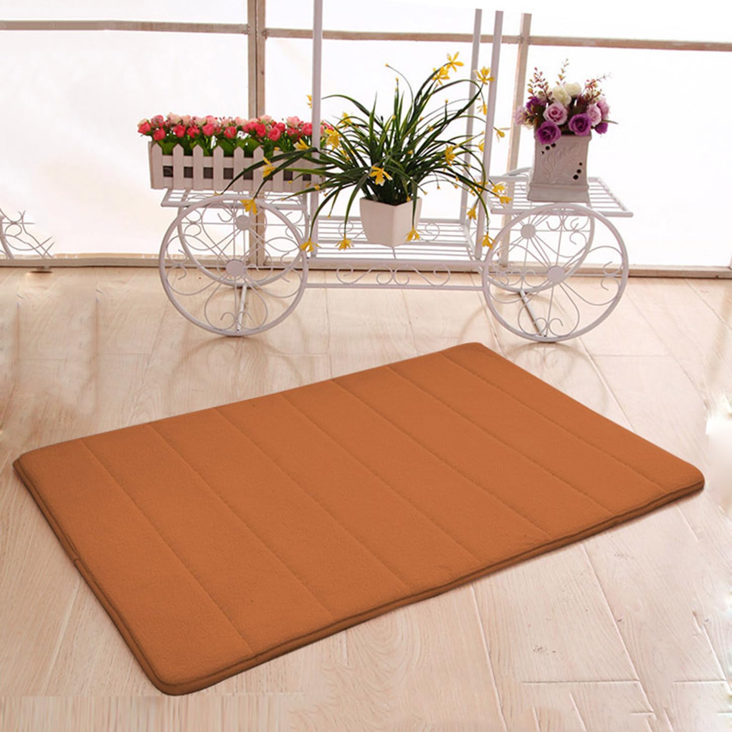 Tappeto da bagno morbido in memory foam, extra morbido, antiscivolo, assorbente, ad asciugatura rapida, per bagno, cucina, casa (80 x 200 cm, marrone)