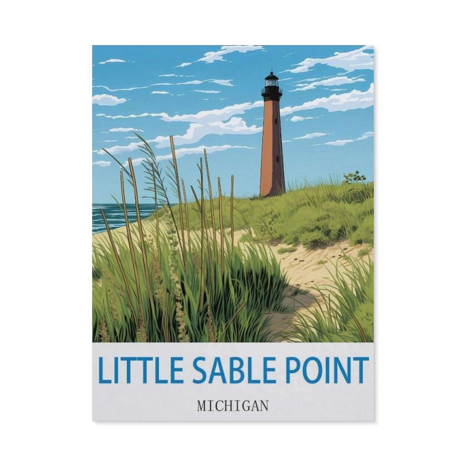 Tin Sign，Little Sable Point Michigan，Personalized Tin Sign Vintage Sign for Wall Outdoor, Indoor, Street, Office, Home,Bar Man Cave Decor(30x40cm）12x16 inch-EE40