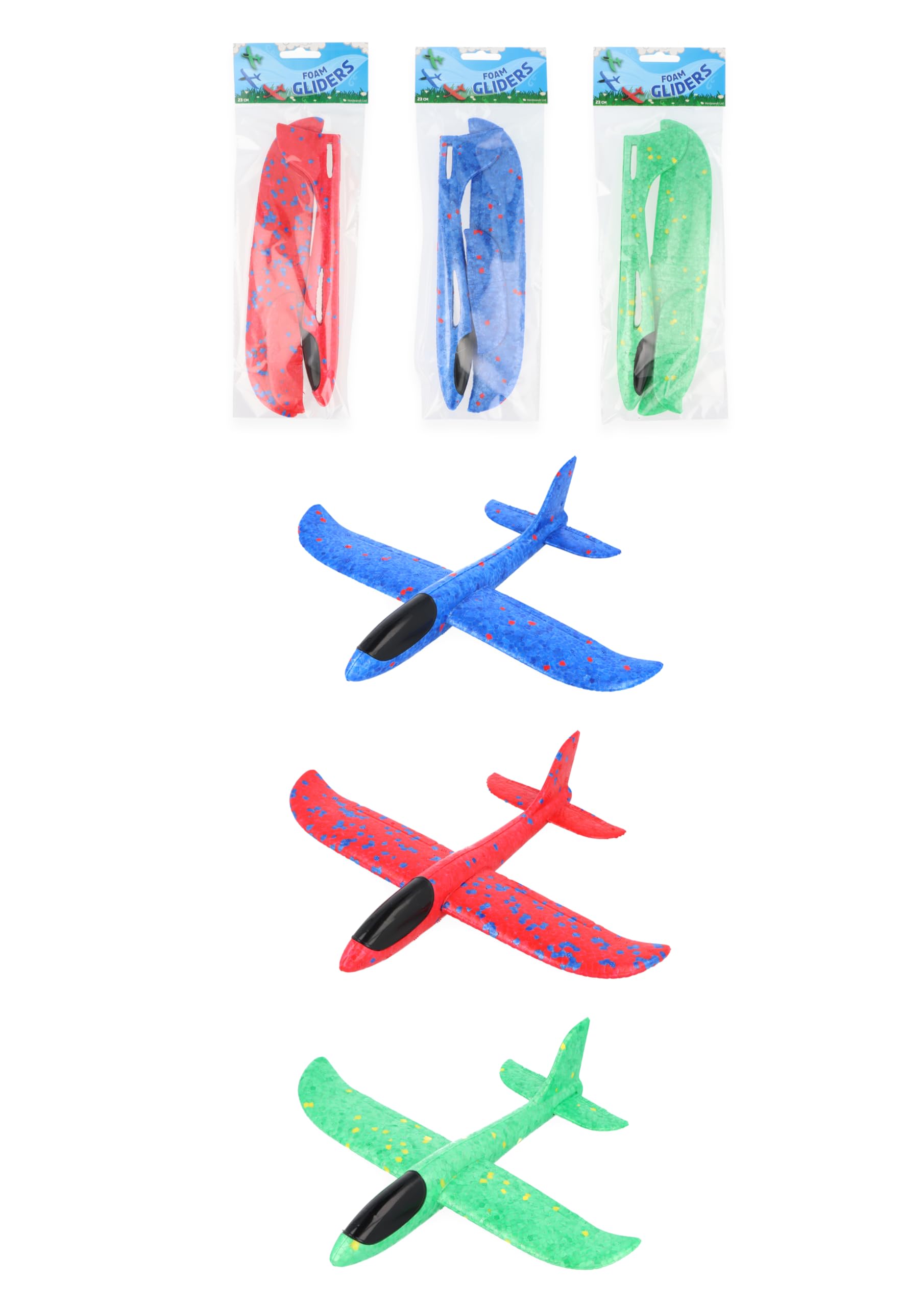 HENBRANDT 12 x Small Foam Airplane Gliders for Kids 23cm Glider Planes Self-Assembly Throwing Aeroplane in 3 Colours EPP Foam Flying Gliders Outdoor Summer Toys for Boys and Girls