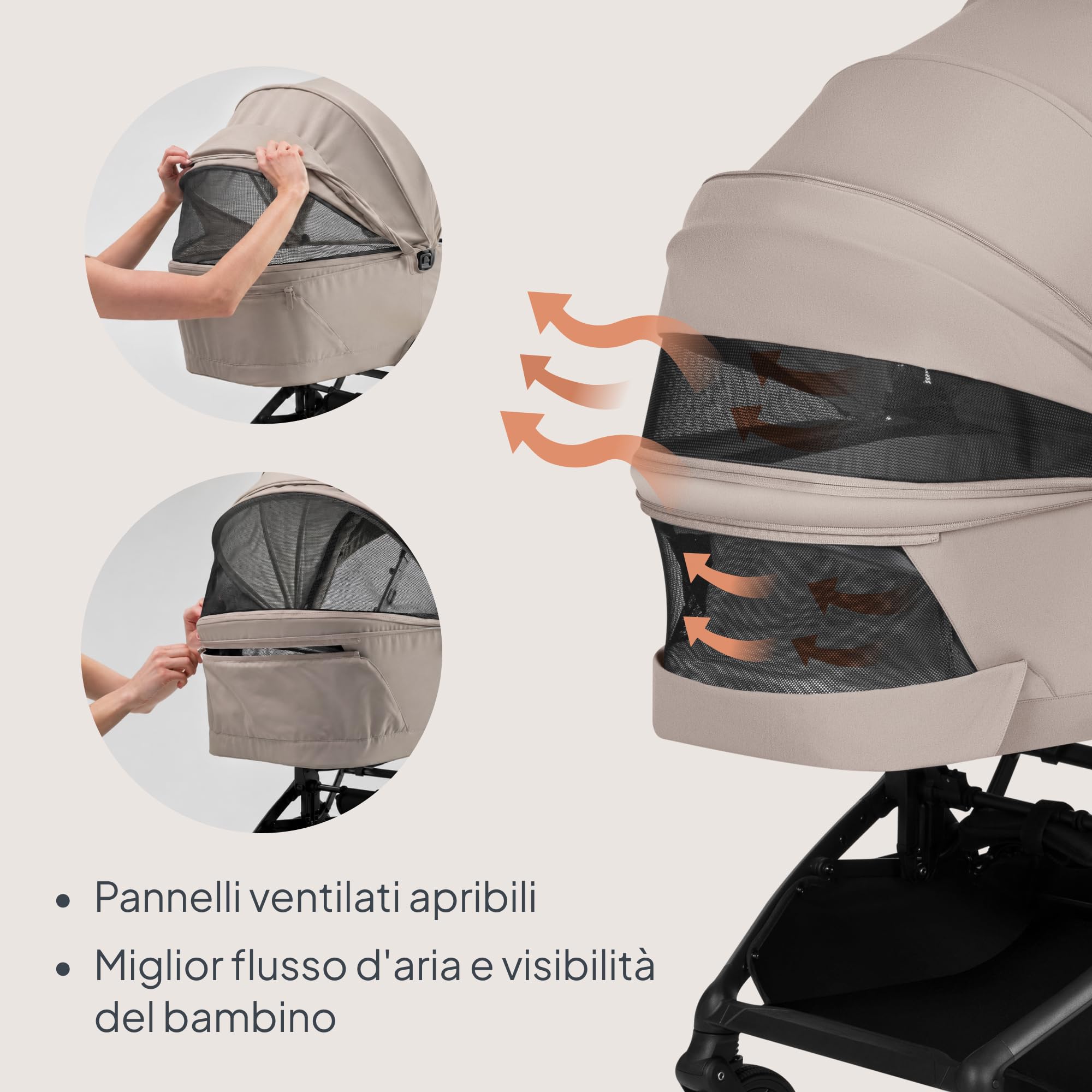 Lionelo Sia Flex Passeggino 2 in 1 (0-4 anni, 0-22 kg) Navicella Pieghevole | Ultraleggero, Compatto da Città, Chiusura con una Mano, UPF50+, Ventilazione 3D, Fibbia Magnetica, Posizione Sdraiata