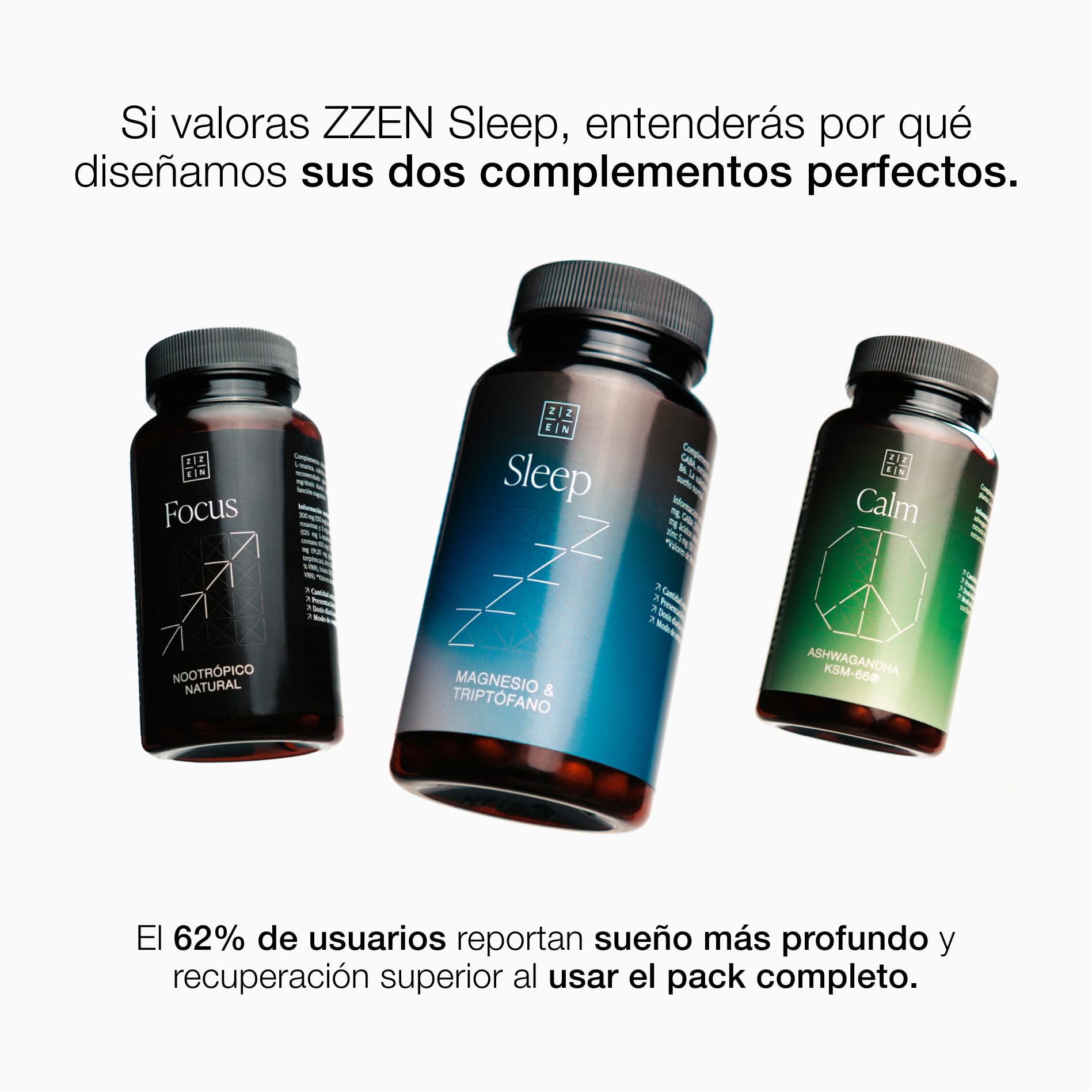 ZZEN SLEEP - Magnesio Bisglicinato, L-Triptófano, Valeriana y GABA | 60 Pastillas para Dormir con Vitamina B6 y Zinc, Ayuda a Conciliar el Sueño Profundo, Fórmula de Descanso Reparador