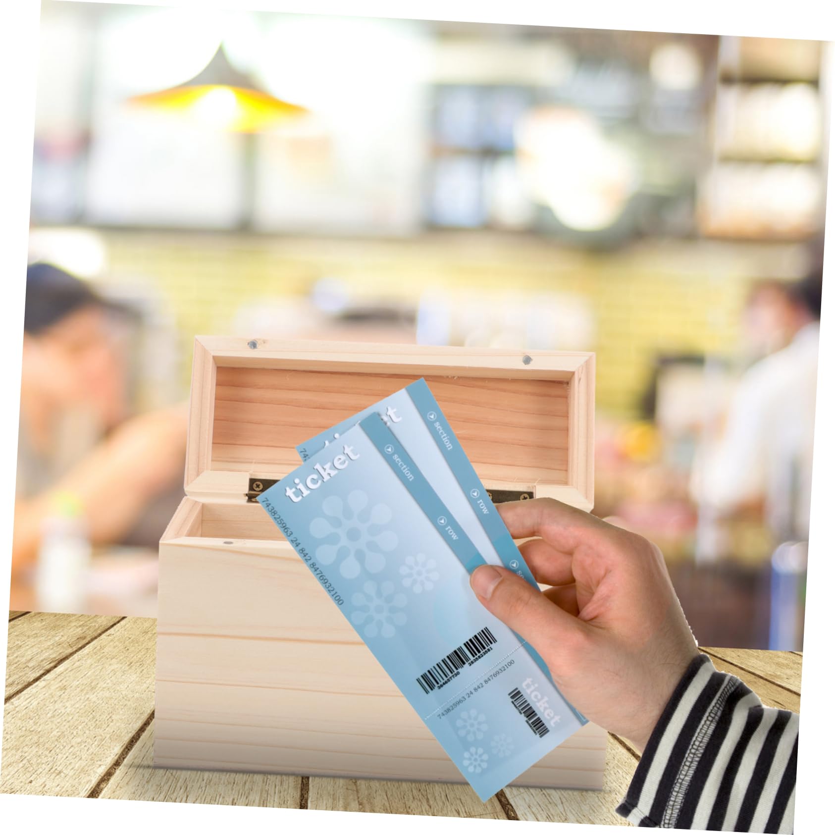 GRIRIW Recipe Card Box Rustic Storage Organizer for Recipes and Kitchen Cards Wood Material Housewarming Compact Design