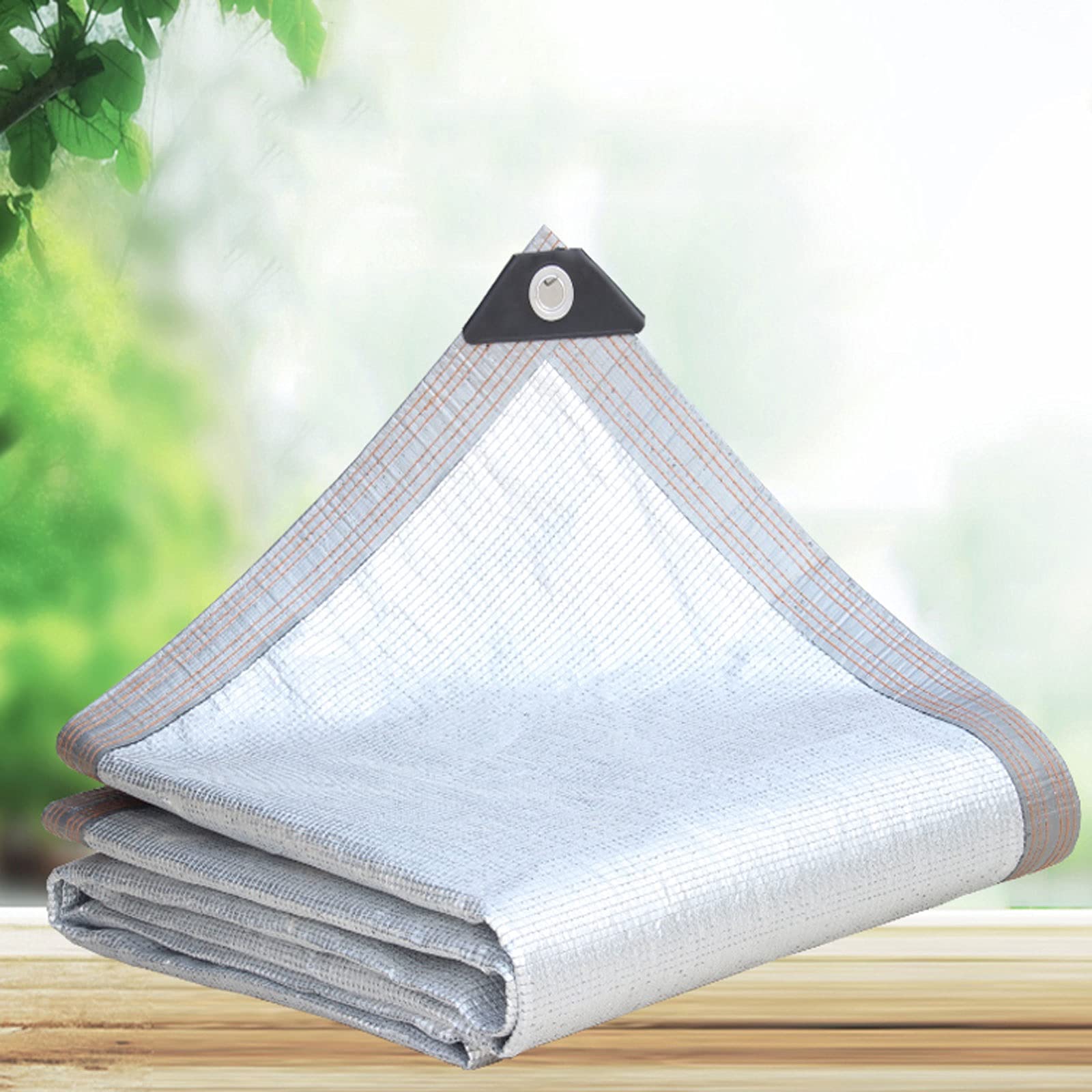 Pannello parasole in alluminio al 99%, 4 x 5 m, con occhielli, protezione UV, riduzione del calore, per serre, terrazze e uso esterno