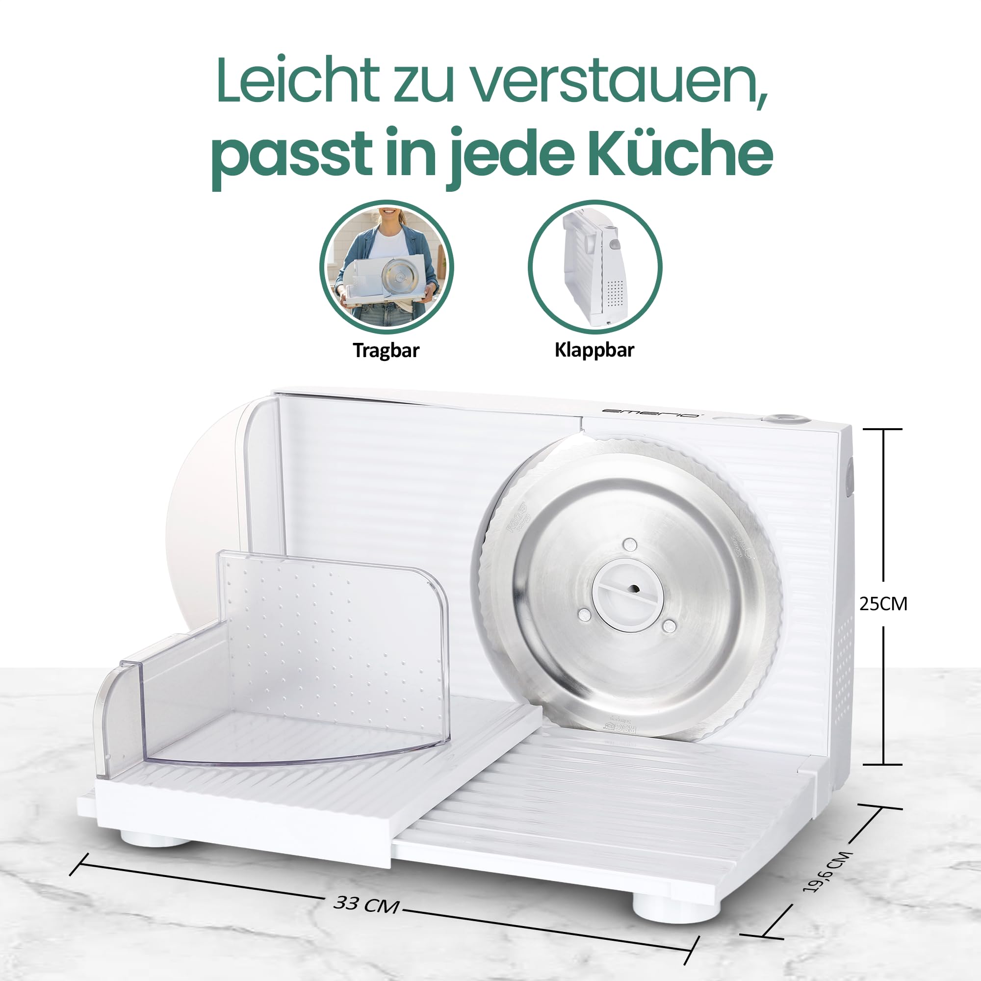 Emerio MS-125000 Trancheur tout usage Plastique