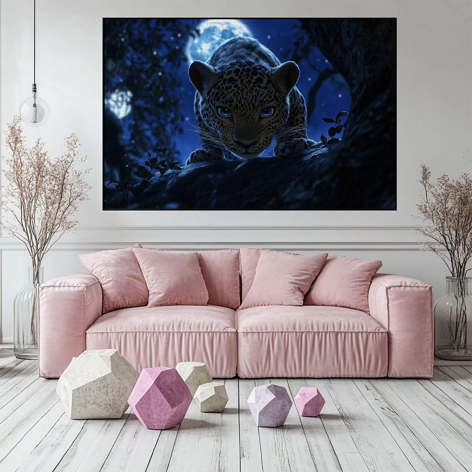 Puzzle 4000 elementów leopard puzzle dla dorosłych las 141x87cm Unikalne rzemiosło klasyczne 3D drewniane układanki do rodzinnych gier aktywnych, układanka do samodzielnego wykonania nawet do